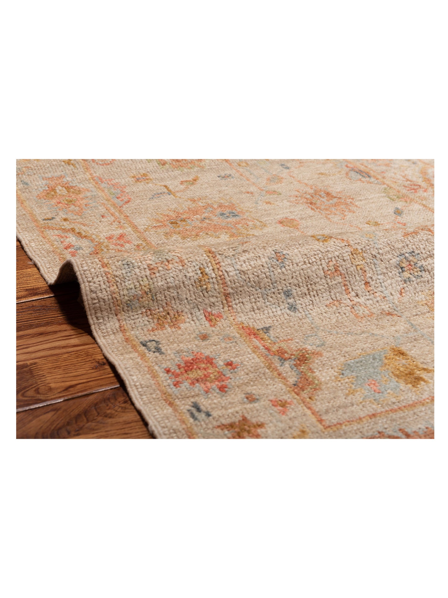 Angora Oushak 149469 Beige Beige 2.6x11.5 Hand Knotted Rug