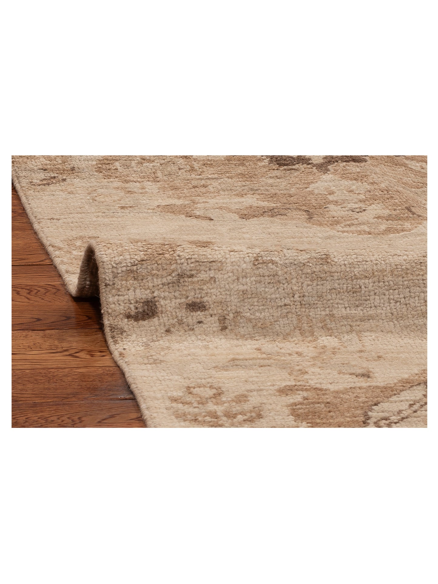 Angora Oushak 154956 Cream Brown 8.4x9.2 Hand Knotted Rug