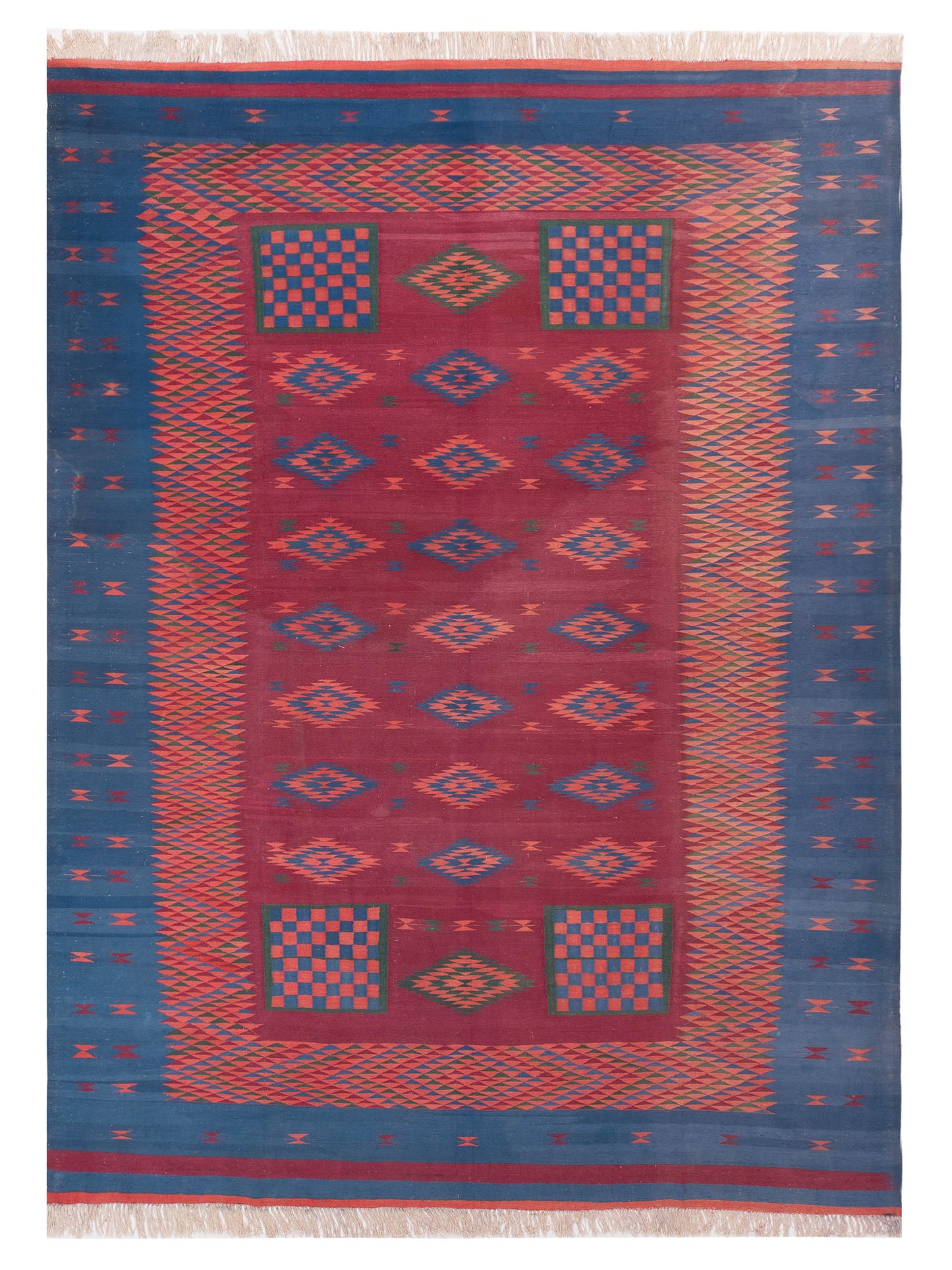 Pasha Transilvanian Kilim Pink Blue Traditional