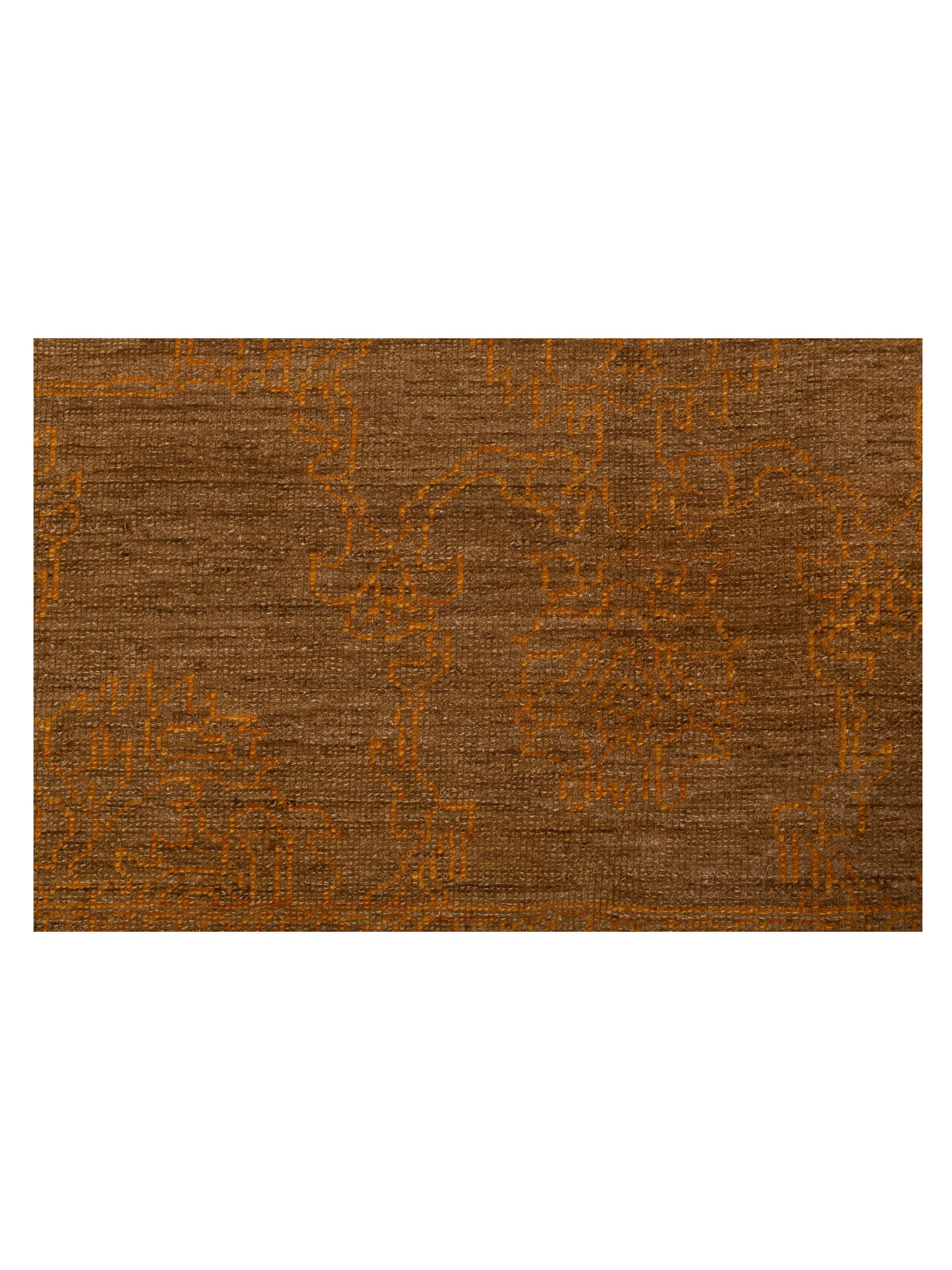 Defne Jade Brown Gold 6.2x9 Hand Knotted Rug