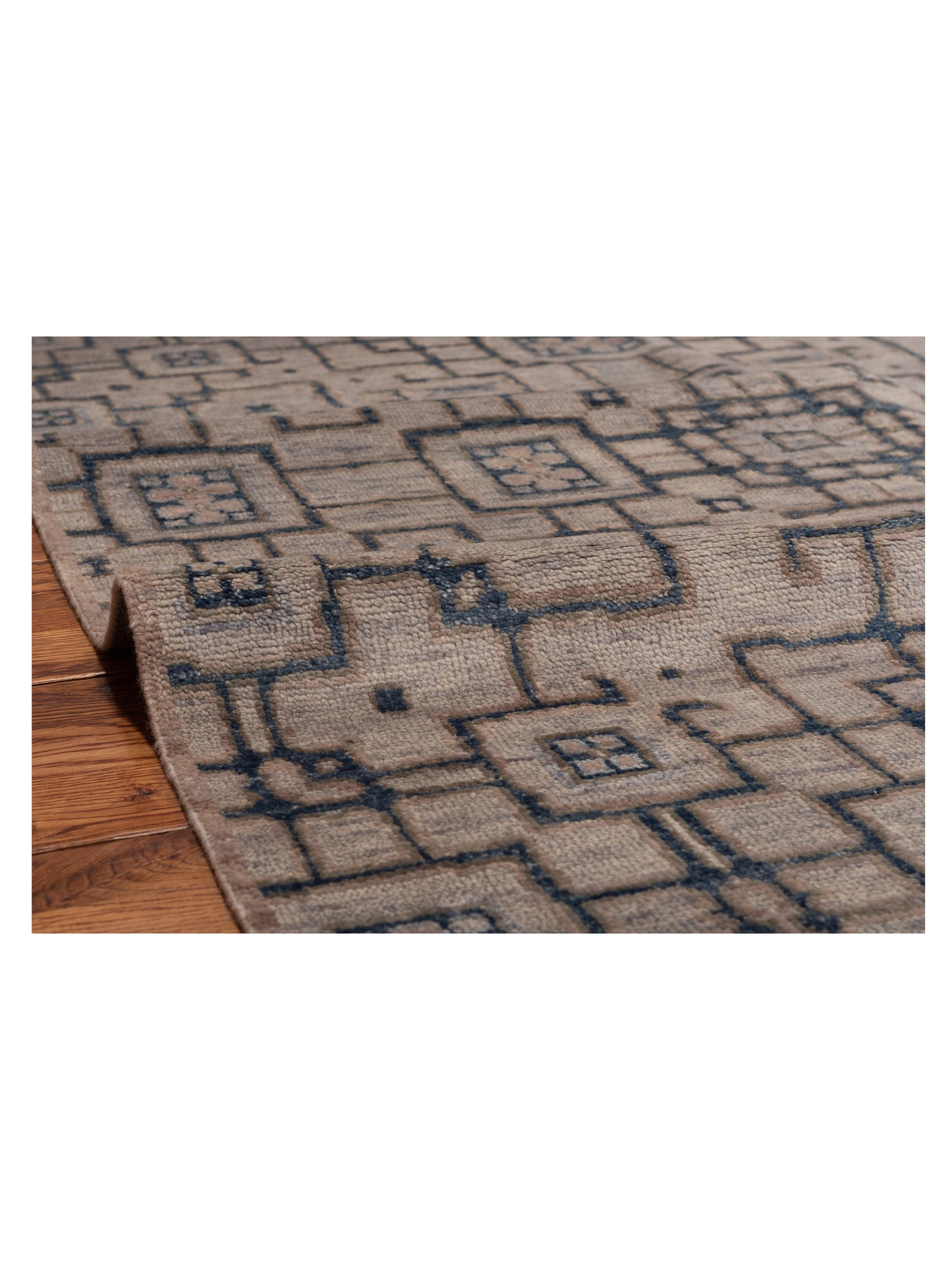 Evren 123409 Gray Blue 4x6.1 Hand Knotted Rug