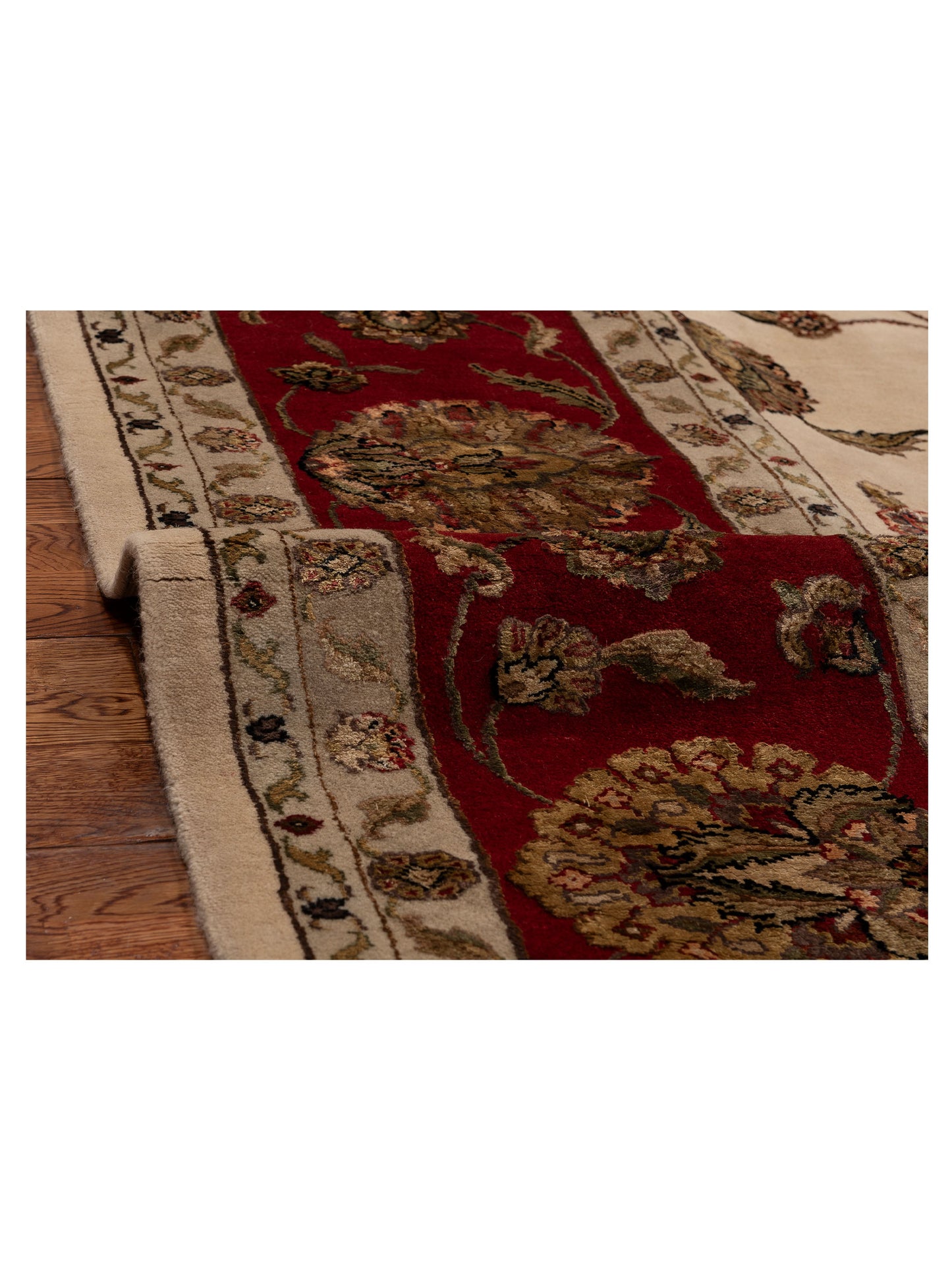 Imperial Silk 153995 Ivory Red 8.10x11.11 Hand Knotted Rug