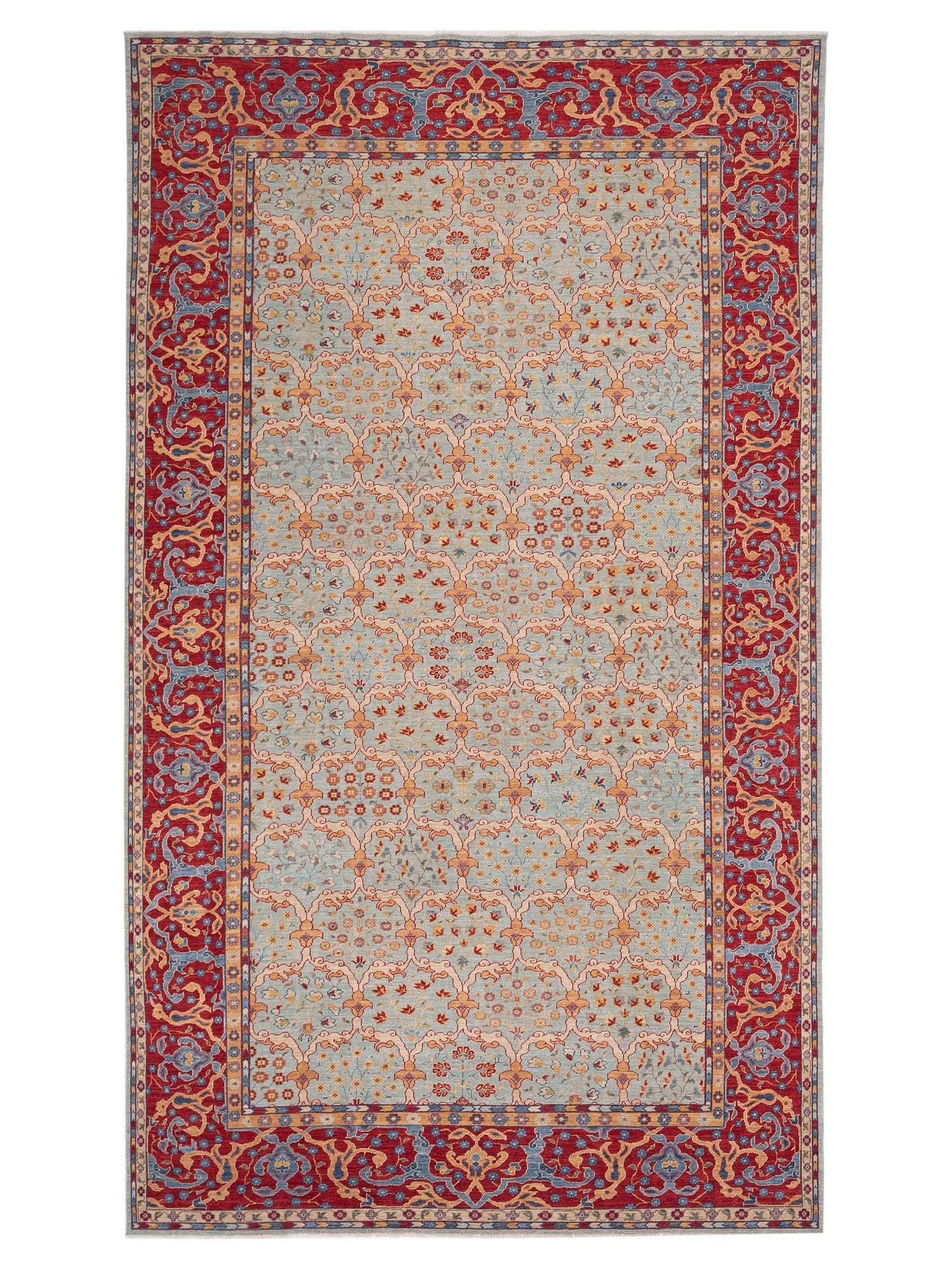 Pasha Antique Loom Fine Sea Blue Red Traditional