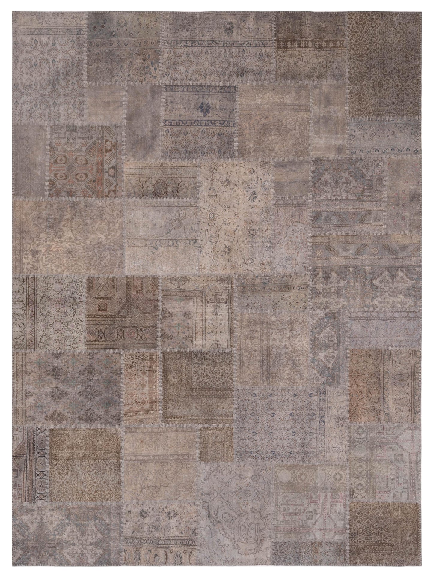 Pasha Turkish Vestige Patchwork Gray Gray Contemporary