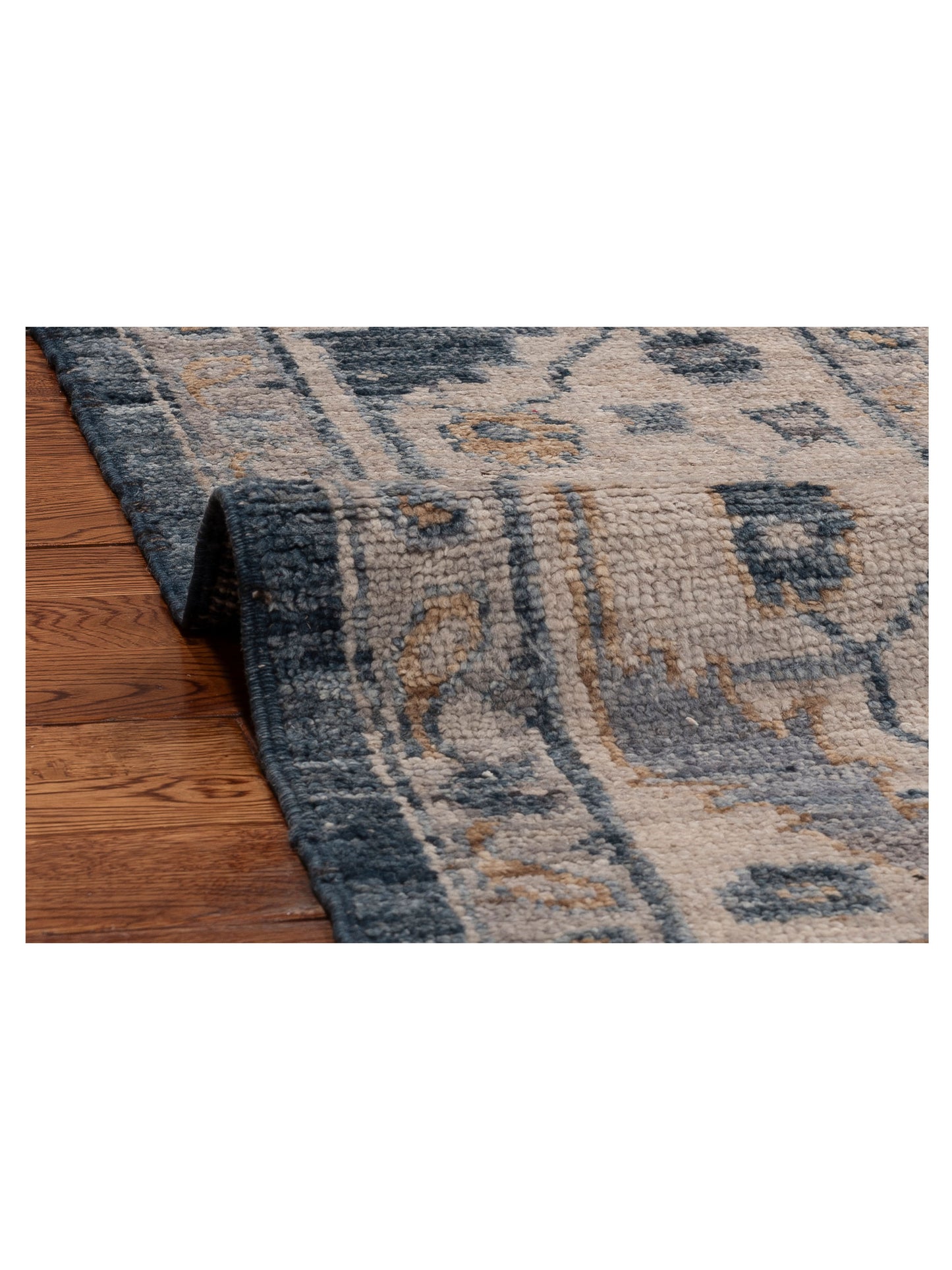 Angora Oushak 155008 Blue Ivory 8.11x10.5 Hand Knotted Rug