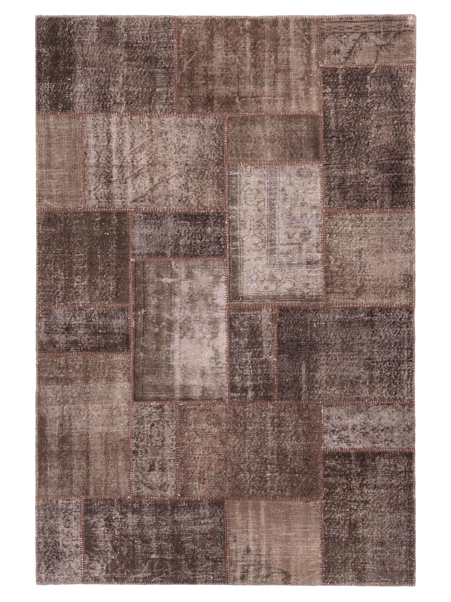 Pasha Turkish Vestige Patchwork Brown Brown Contemporary