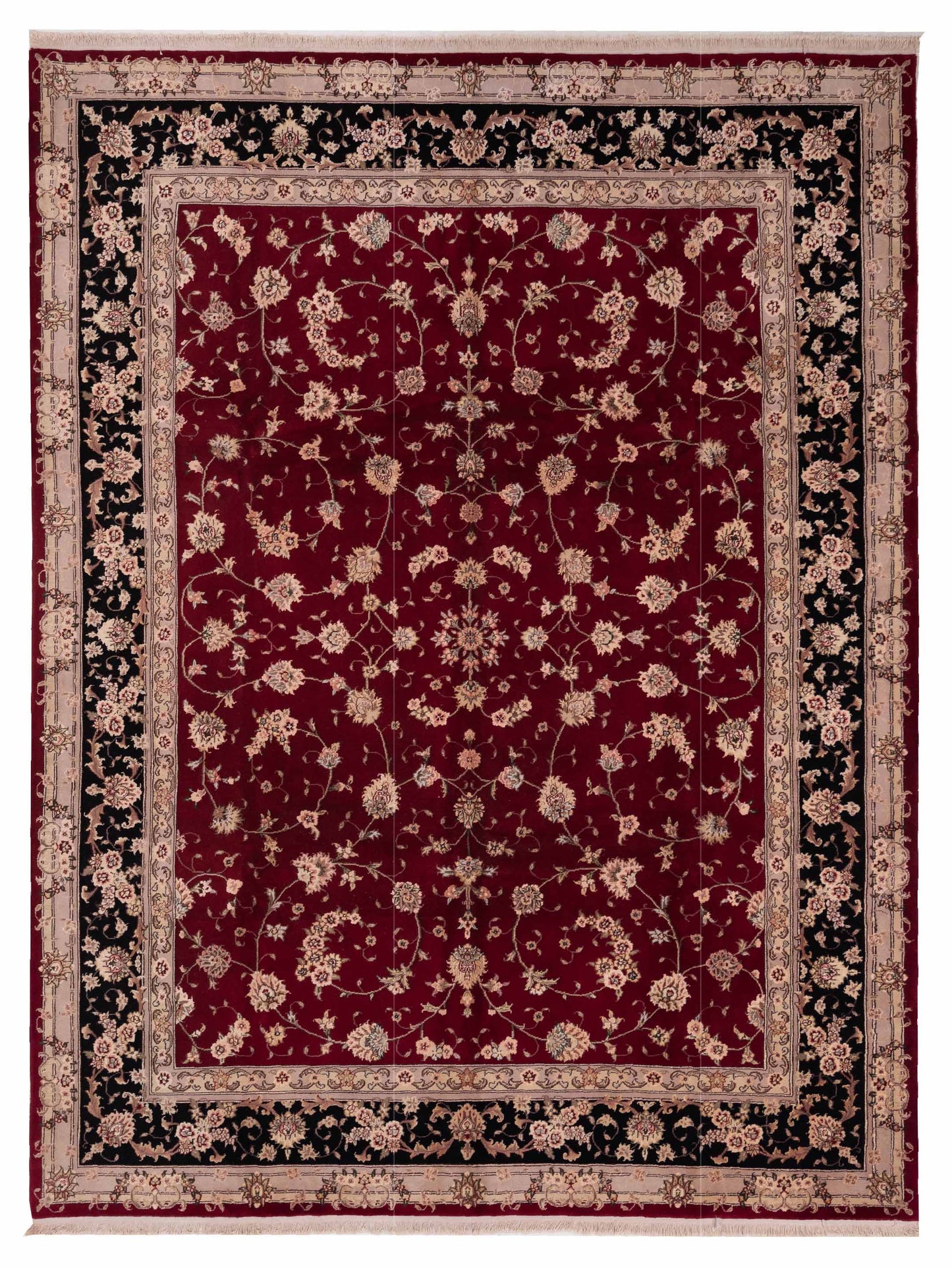 Pasha Magnolia Red Black Traditional