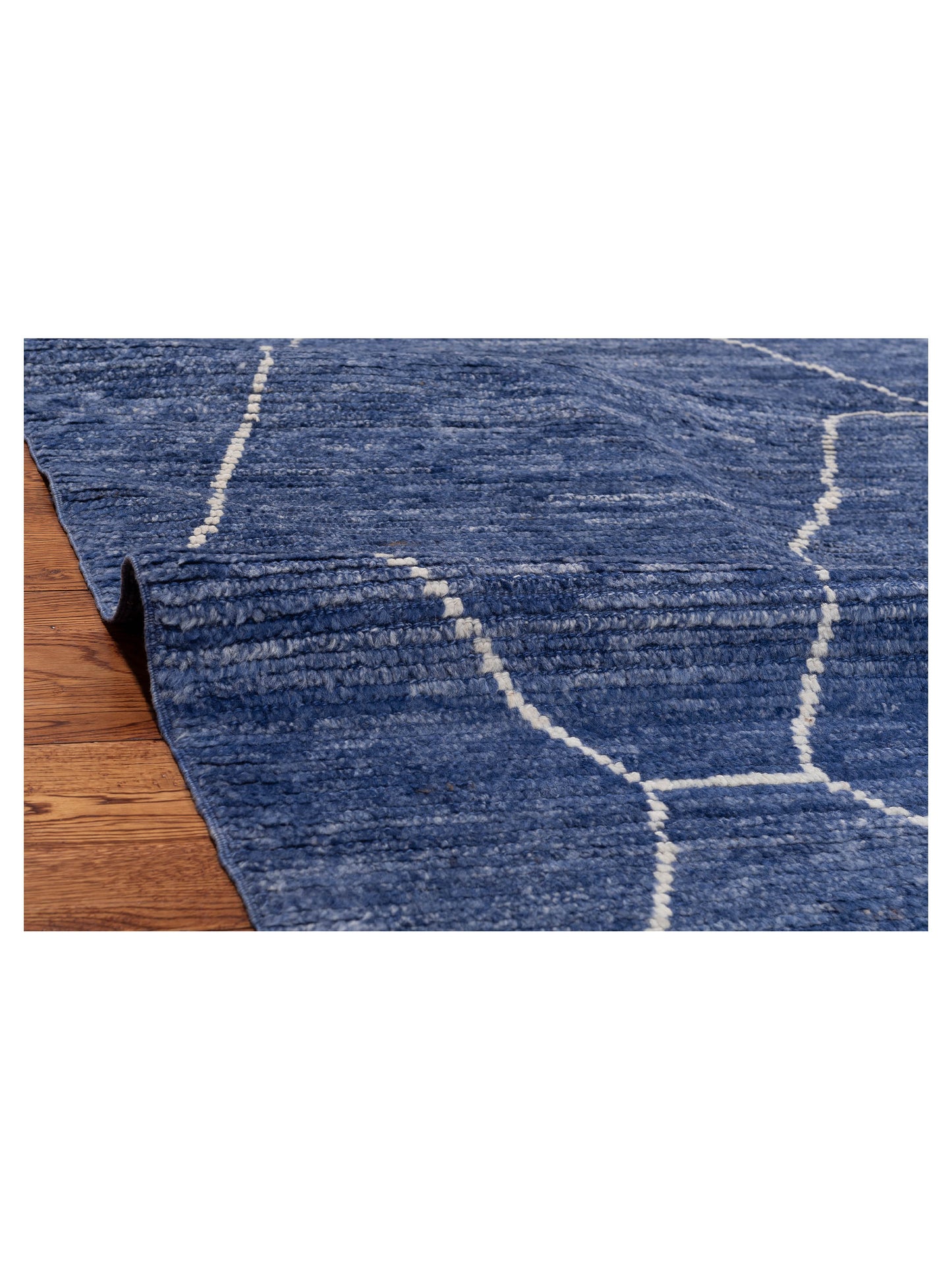 Berber Aspendos Blue Blue 8.2x10.3 Hand Knotted Rug