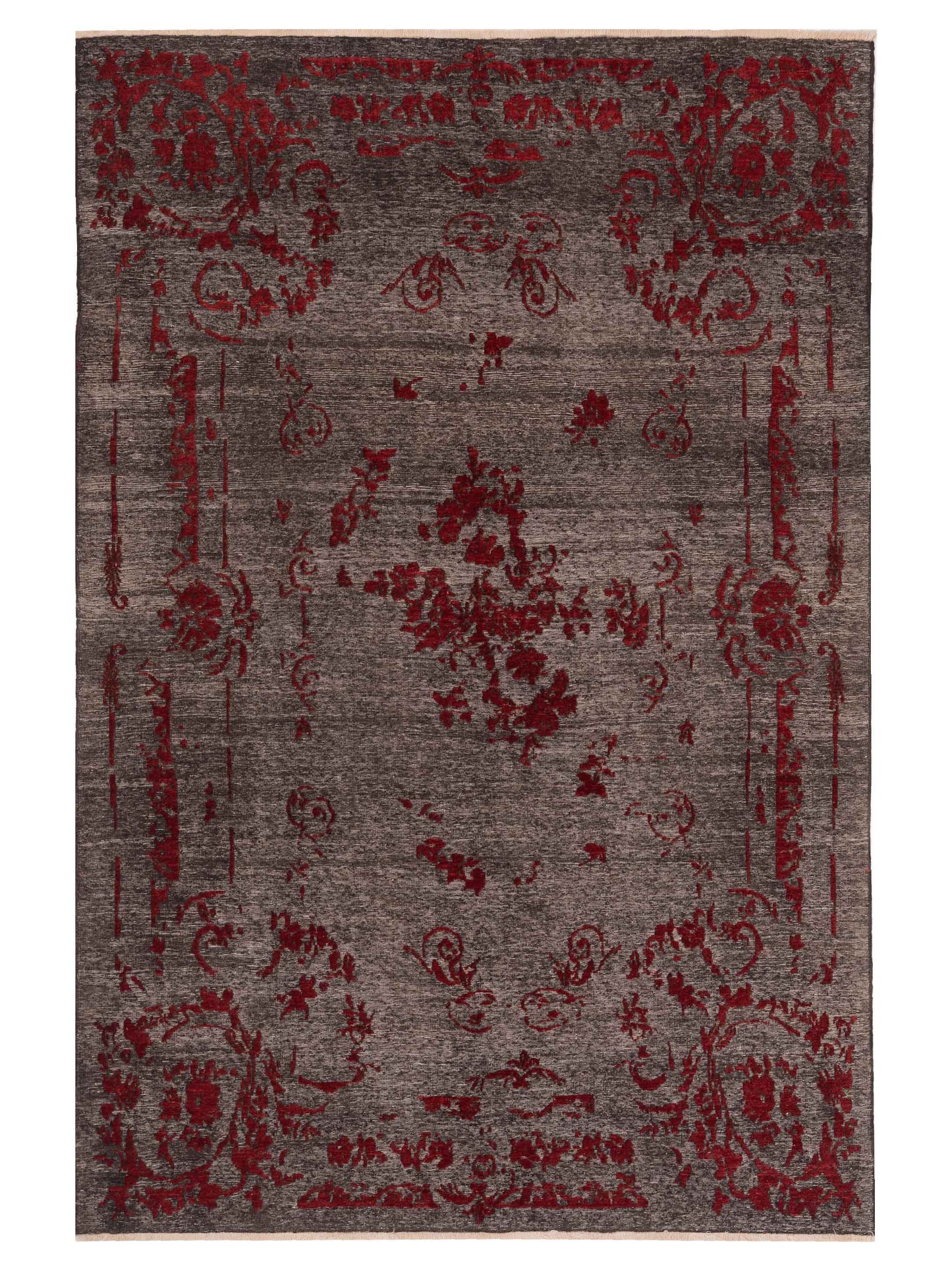 Pasha Defne Charcoal Red Transitional