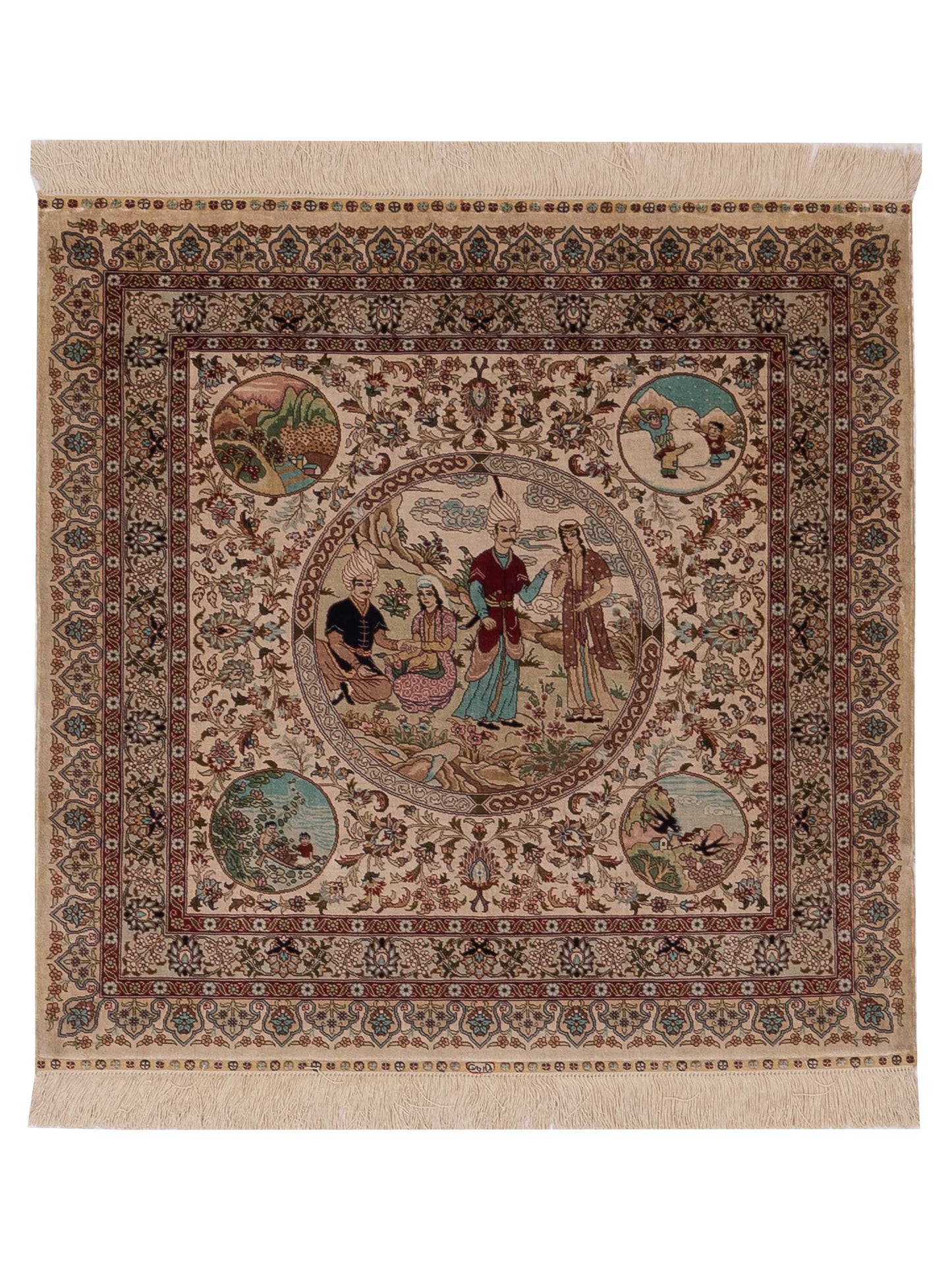 Pasha Pure Silk Ivory Beige Traditional