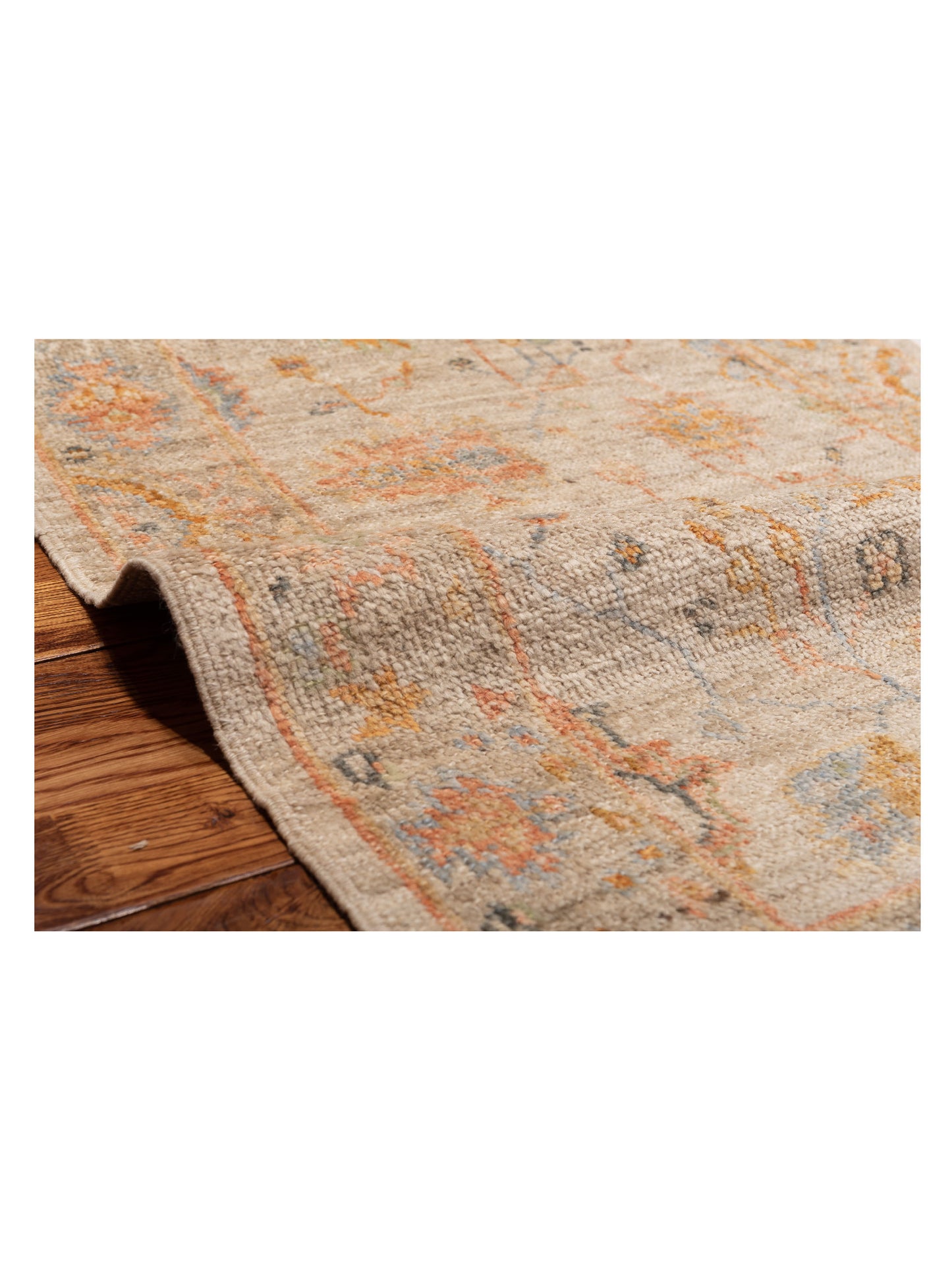 Angora Oushak 149352 Ivory Silver 2.6x11.10 Hand Knotted Rug