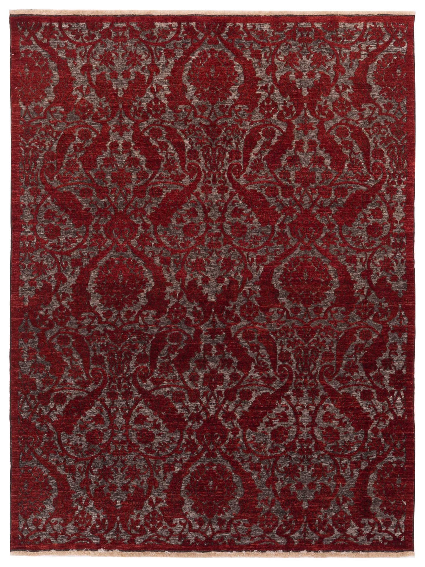 Pasha Defne Charcoal Red Transitional