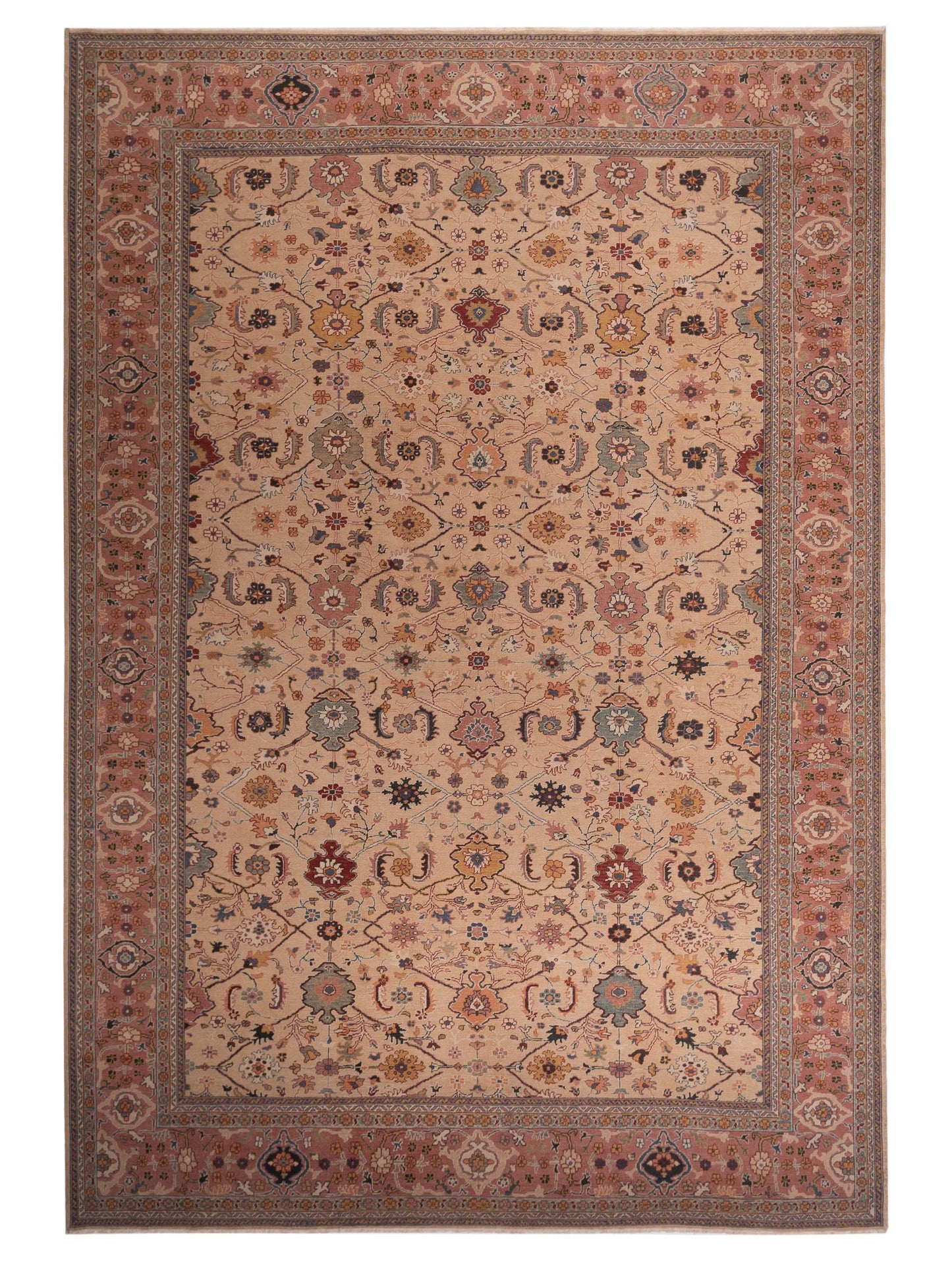Pasha Turkish Elvan Beige Pink Traditional