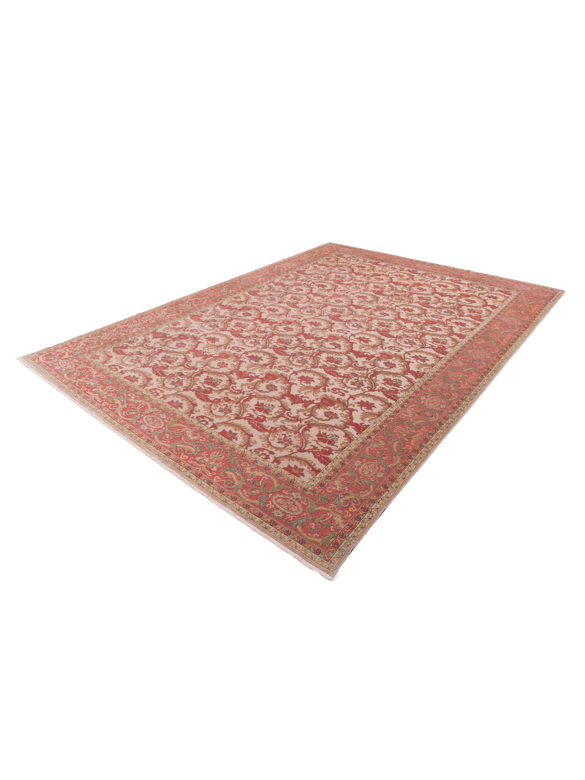 Antique Loom 107933 Beige Rust 10.4x14.1 Hand Knotted Rug