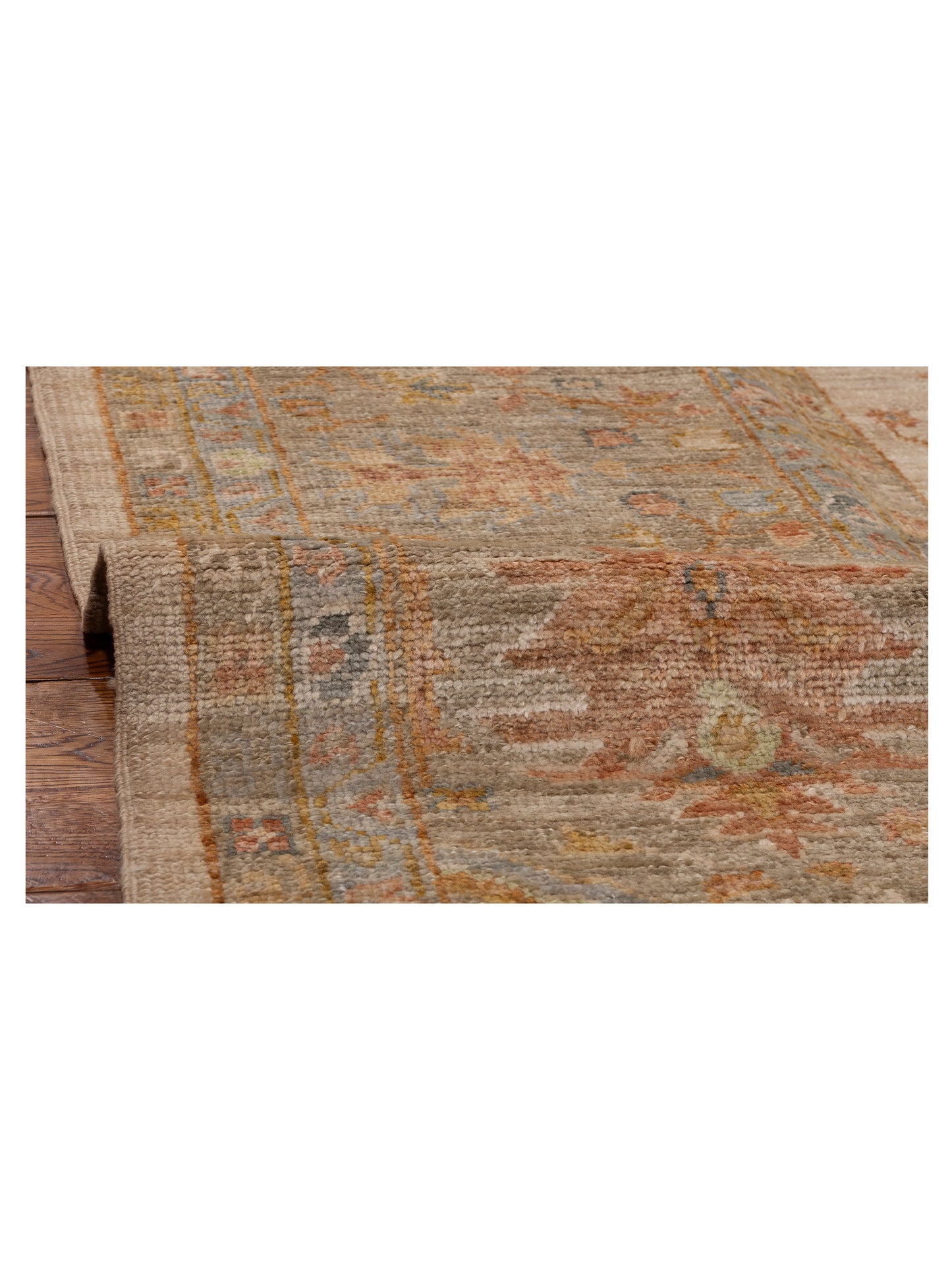 Angora Oushak 153958 Beige Beige 11.6x14.10 Hand Knotted Rug
