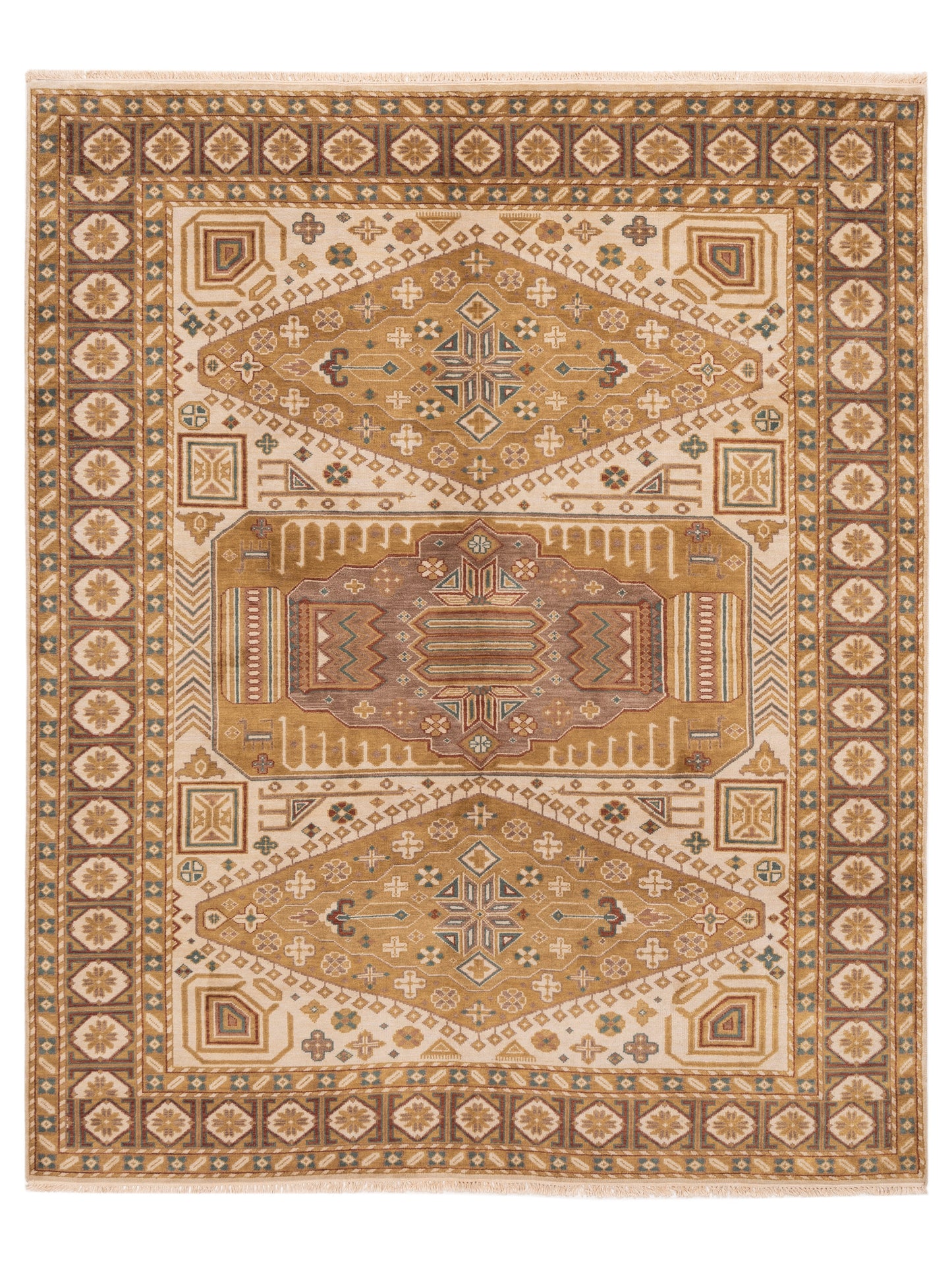 Rajpur Lilac Ivory Brown Traditional