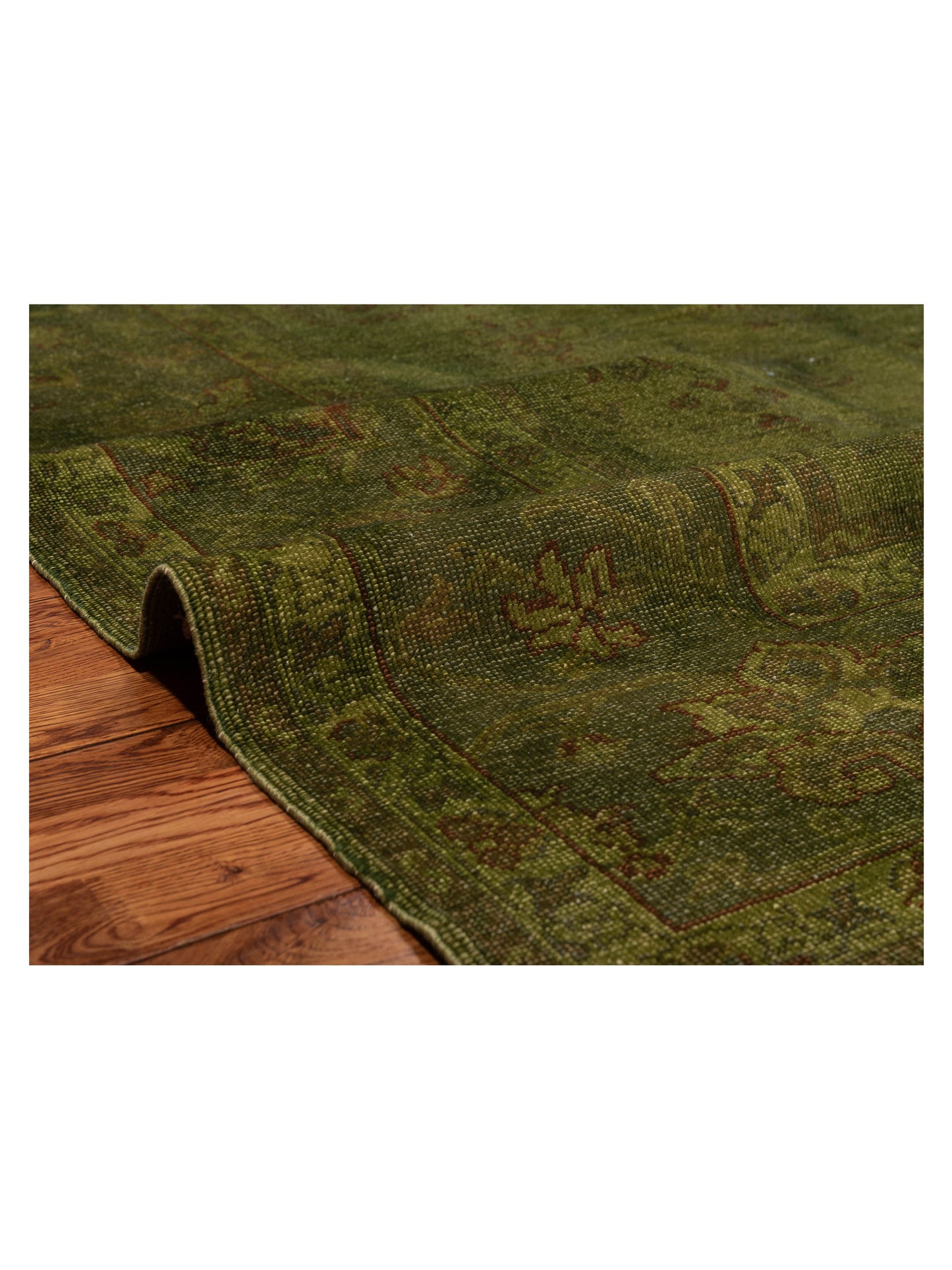 Vintage 110285 Green 9.4x11.9 Hand Knotted Rug