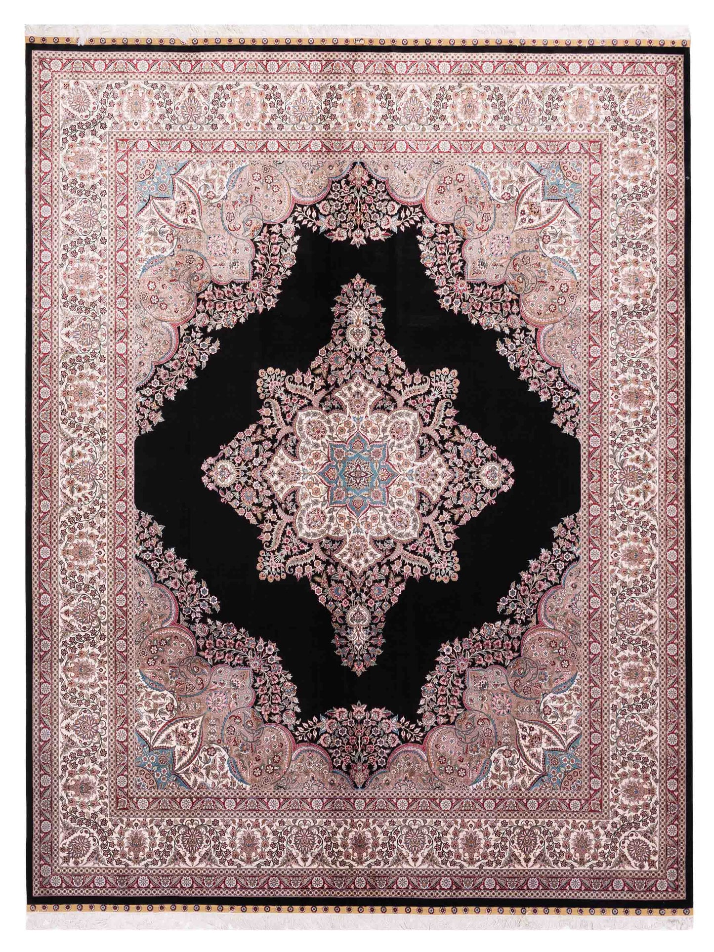 Pasha Pure Silk Black Ivory Traditional
