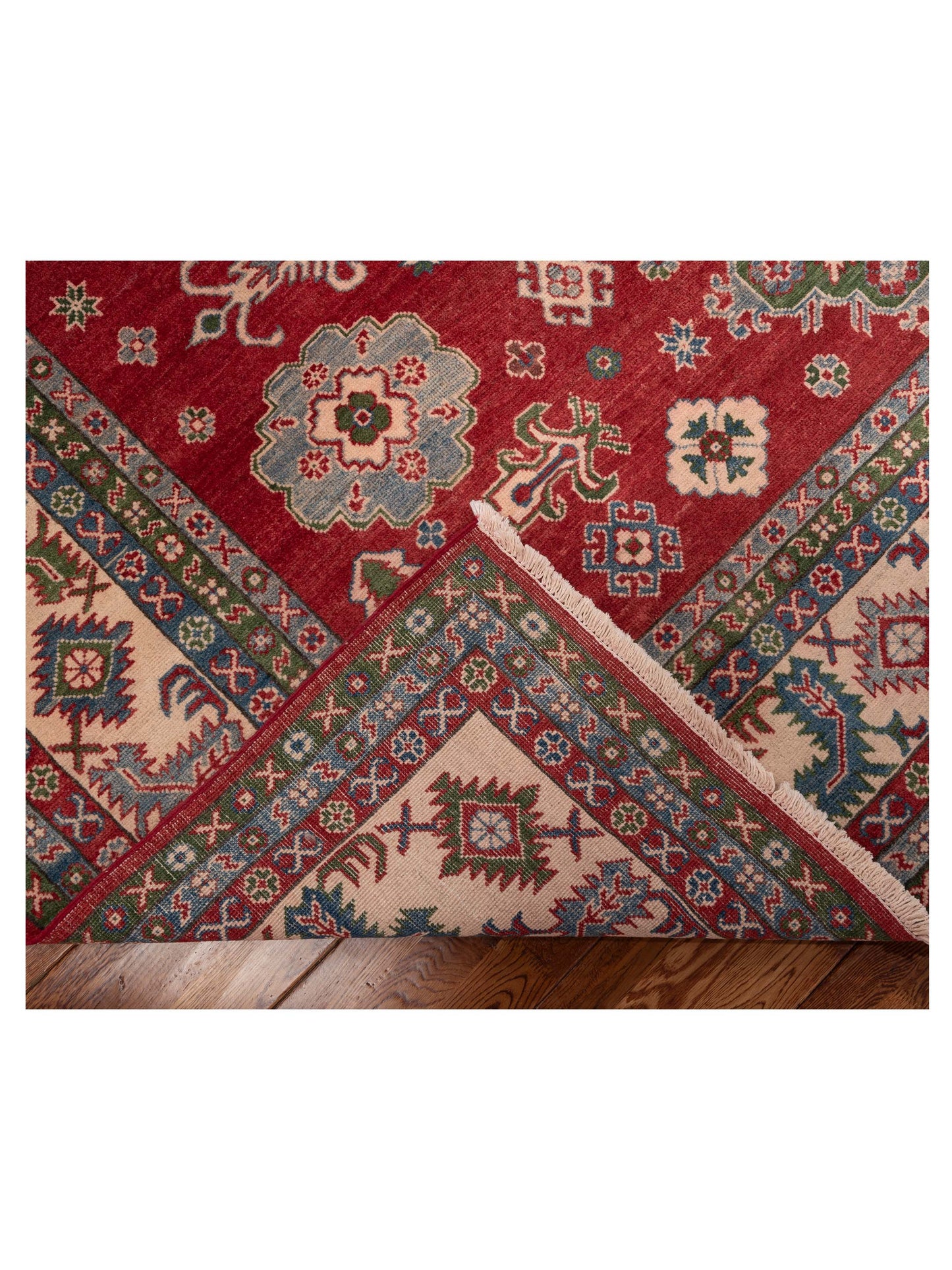 Kazak 151312 Red Ivory 8.4x9.9 Hand Knotted Rug