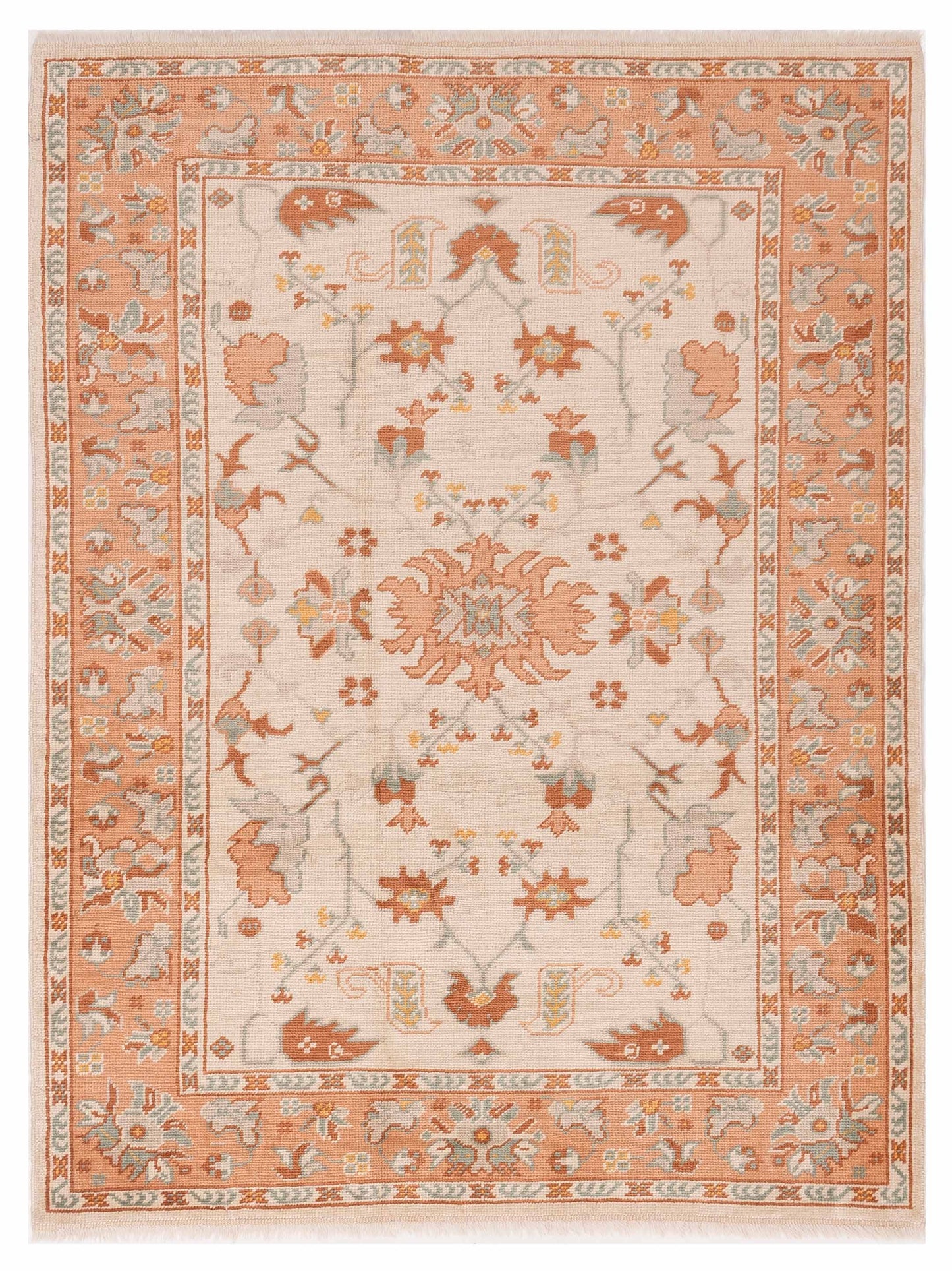 Pasha Anadol Oushak Ivory Pink Traditional