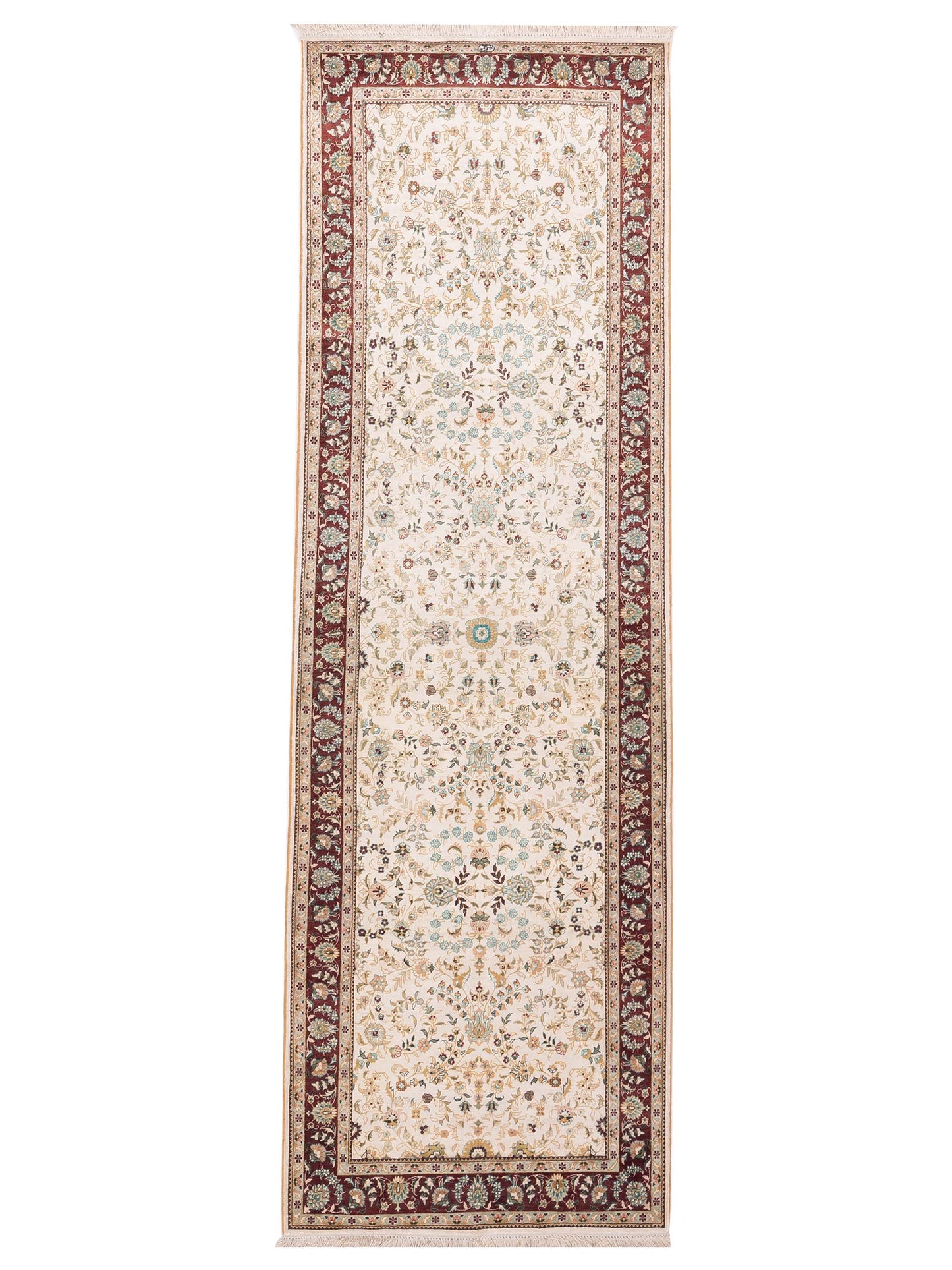 Pasha Pure Silk Ivory Red Traditional