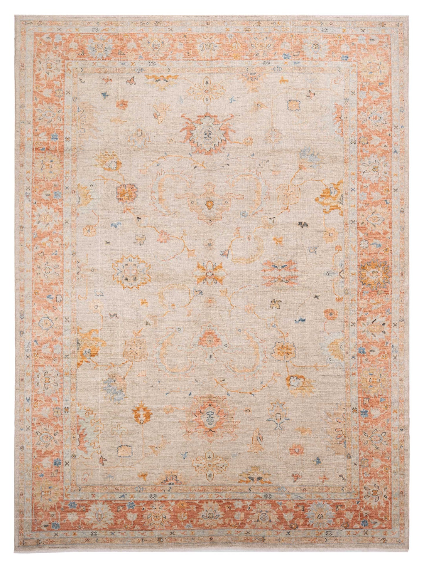 Anadol Angora Oushak Ivory Rust Traditional
