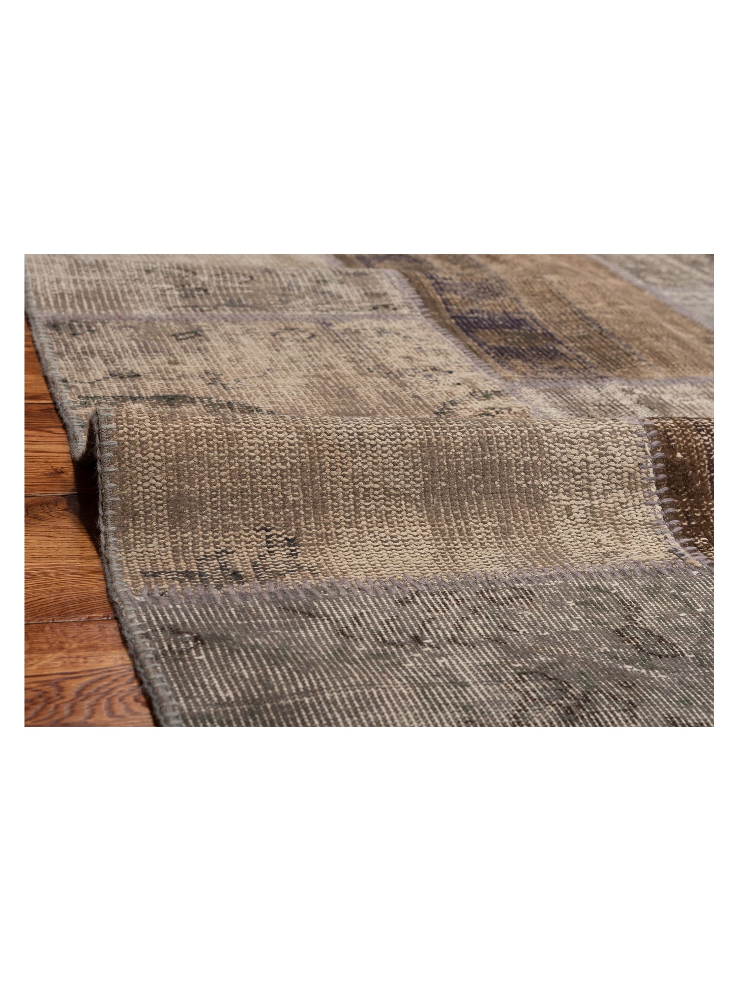 Turkish Vestige Patchwork 111628 Gray 8.3x9.11 Hand Knotted Rug