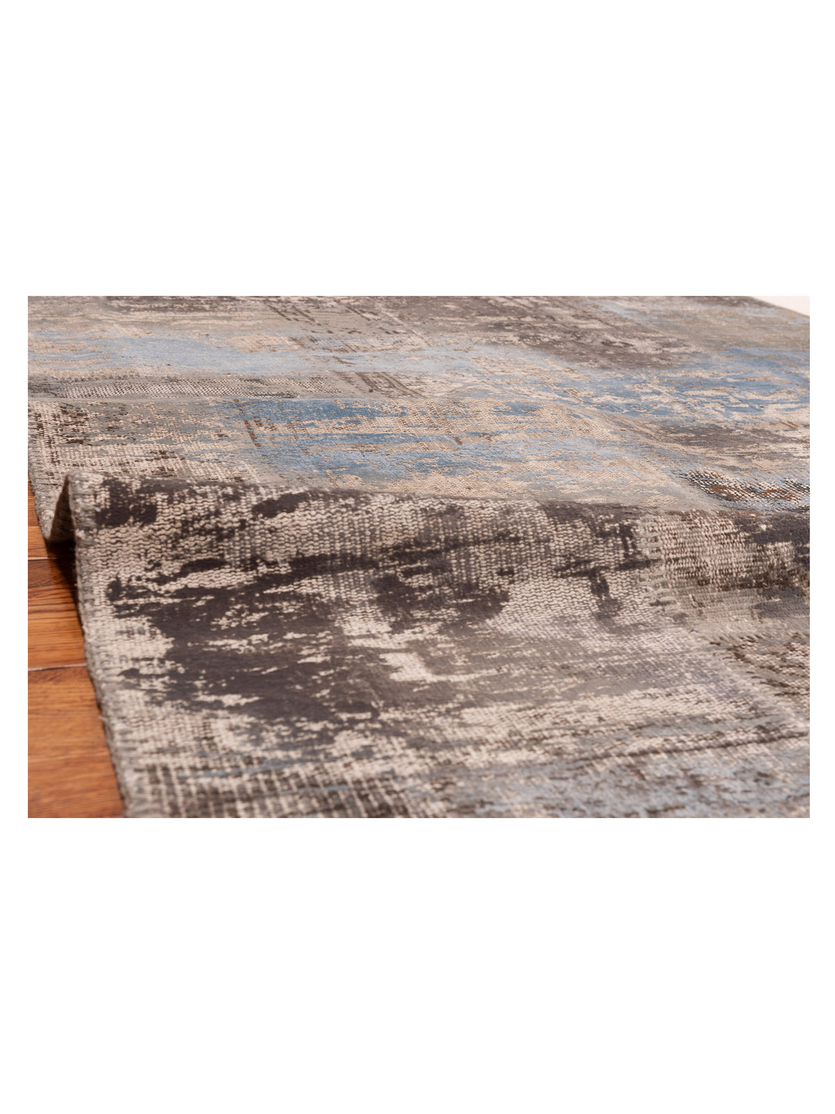 Turkish Vestige Patchwork 147822 Gray Gray 5.7x7.10 Hand Knotted Rug