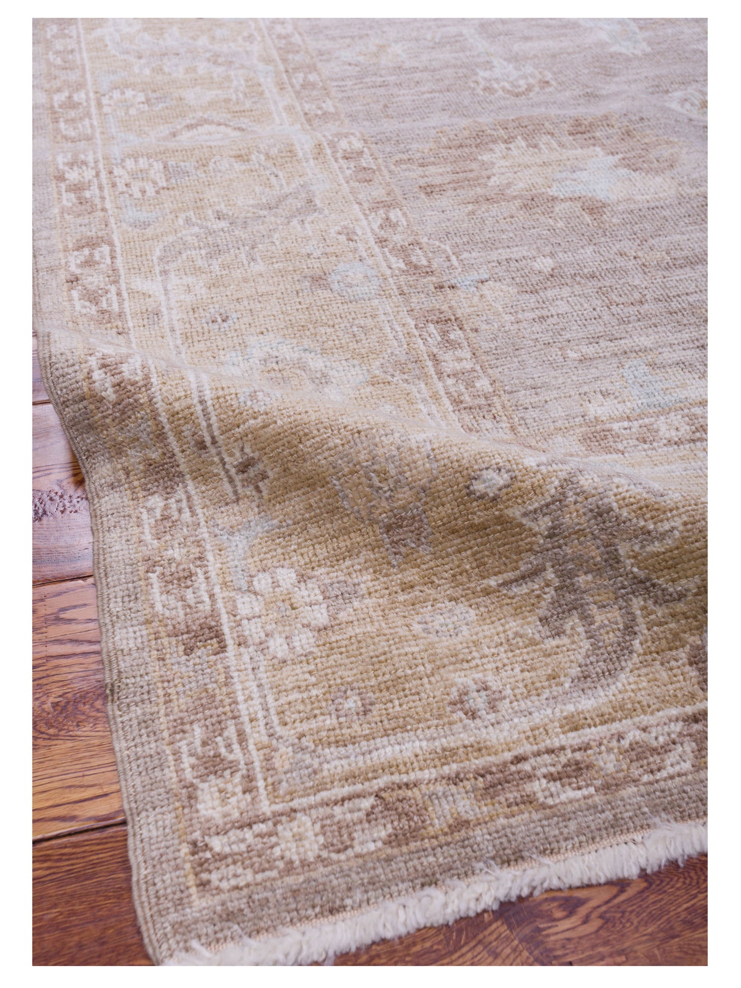 Angora Oushak 130187 Brown Gold 8x10 Hand Knotted Rug
