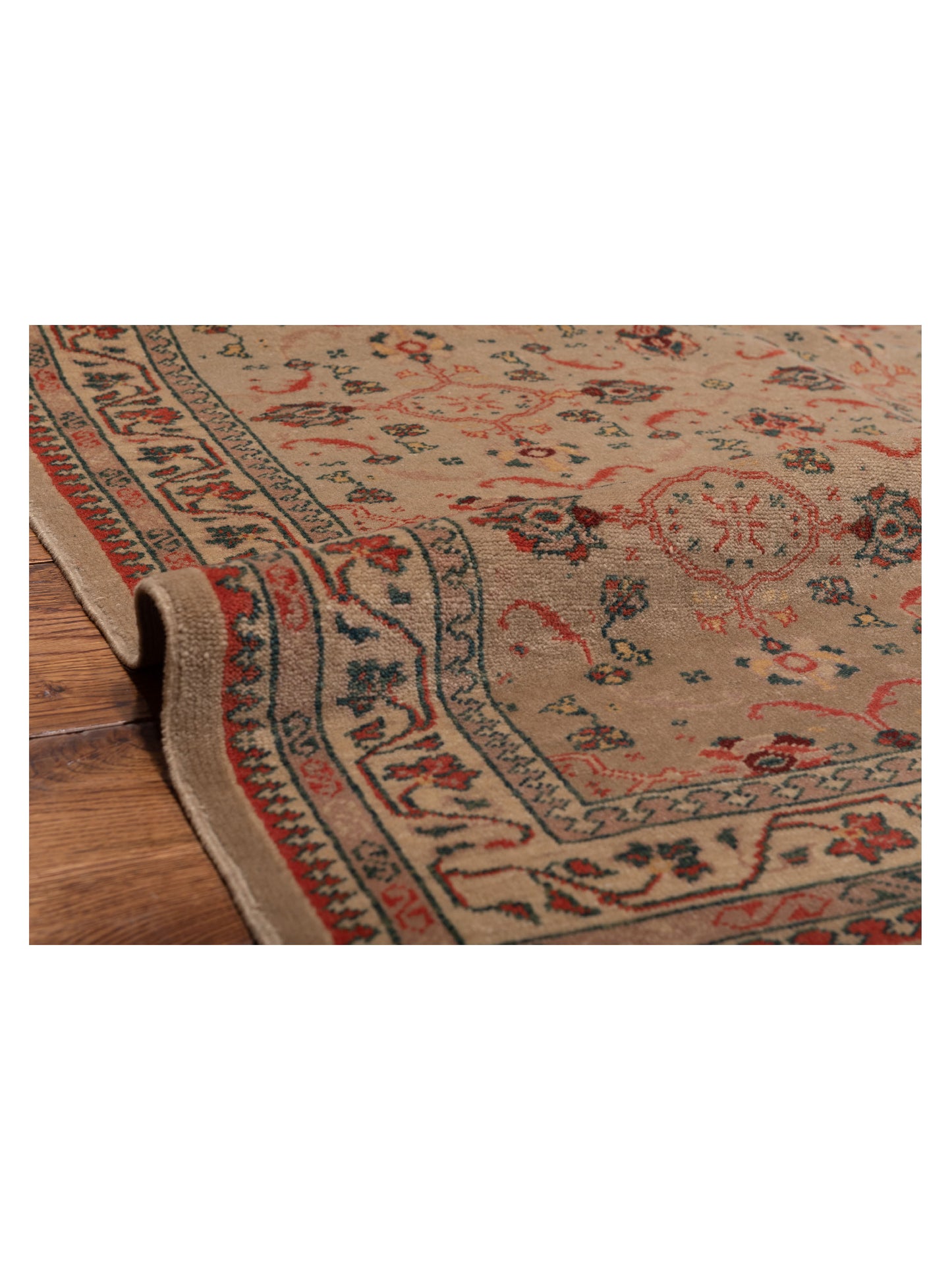 Antique Loom 117155 Beige Ivory 4x6 Hand Knotted Rug