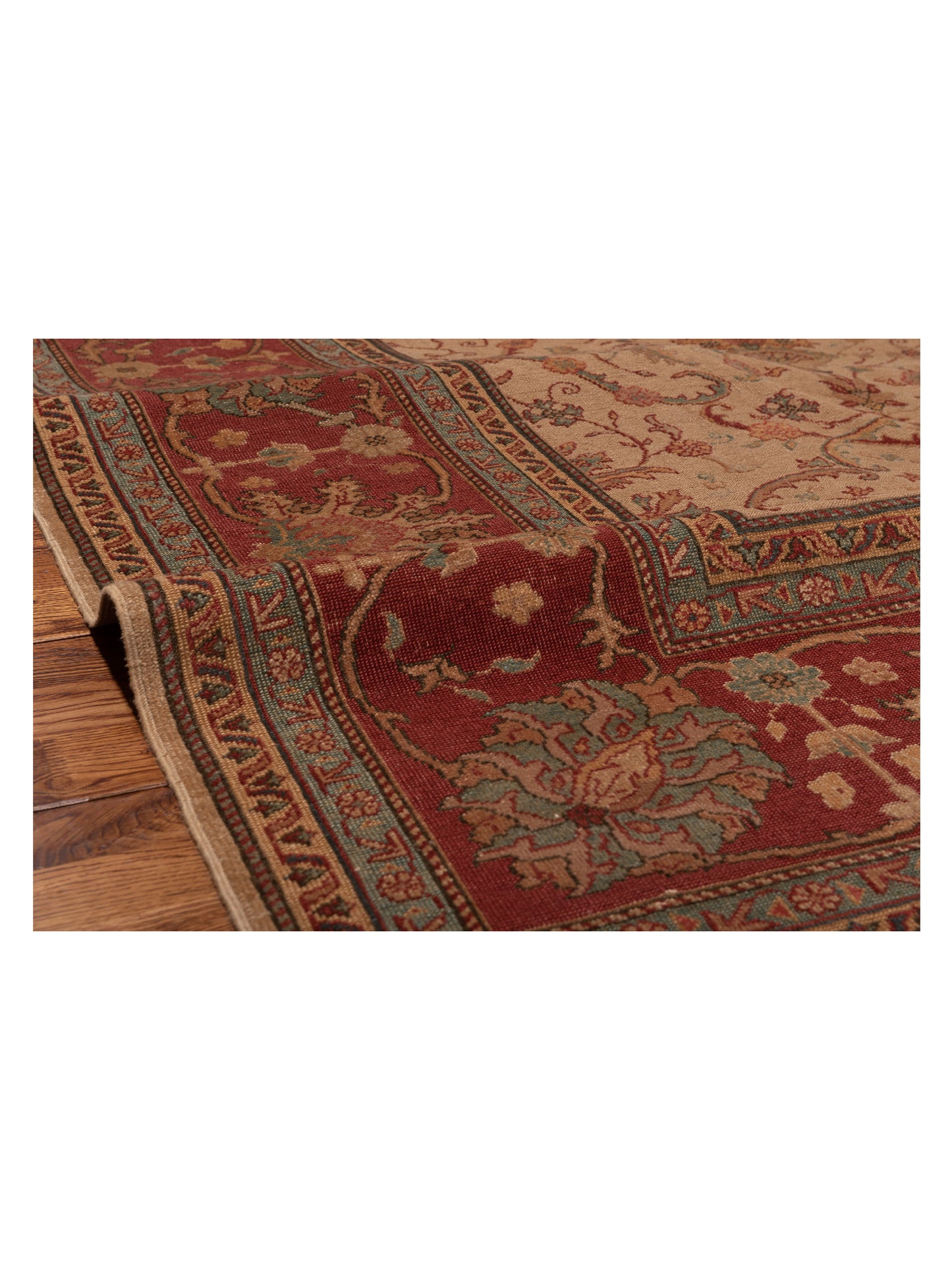 Antique Loom 104404 Beige Red 9.5x12.5 Hand Knotted Rug