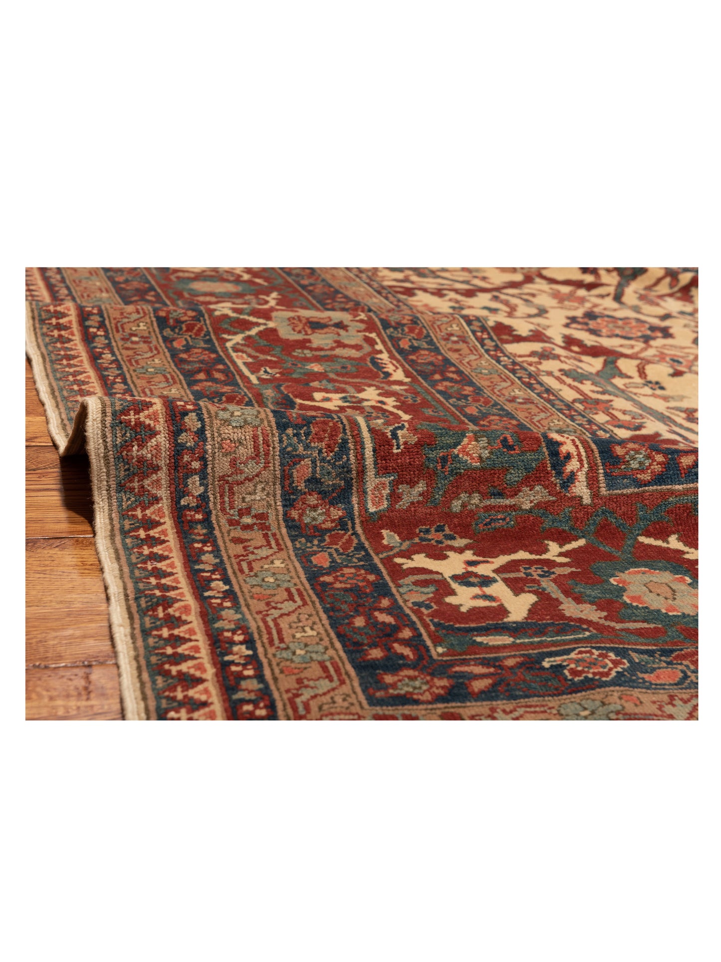 Antique Loom 108028 Ivory Red 14.4x20 Hand Knotted Rug