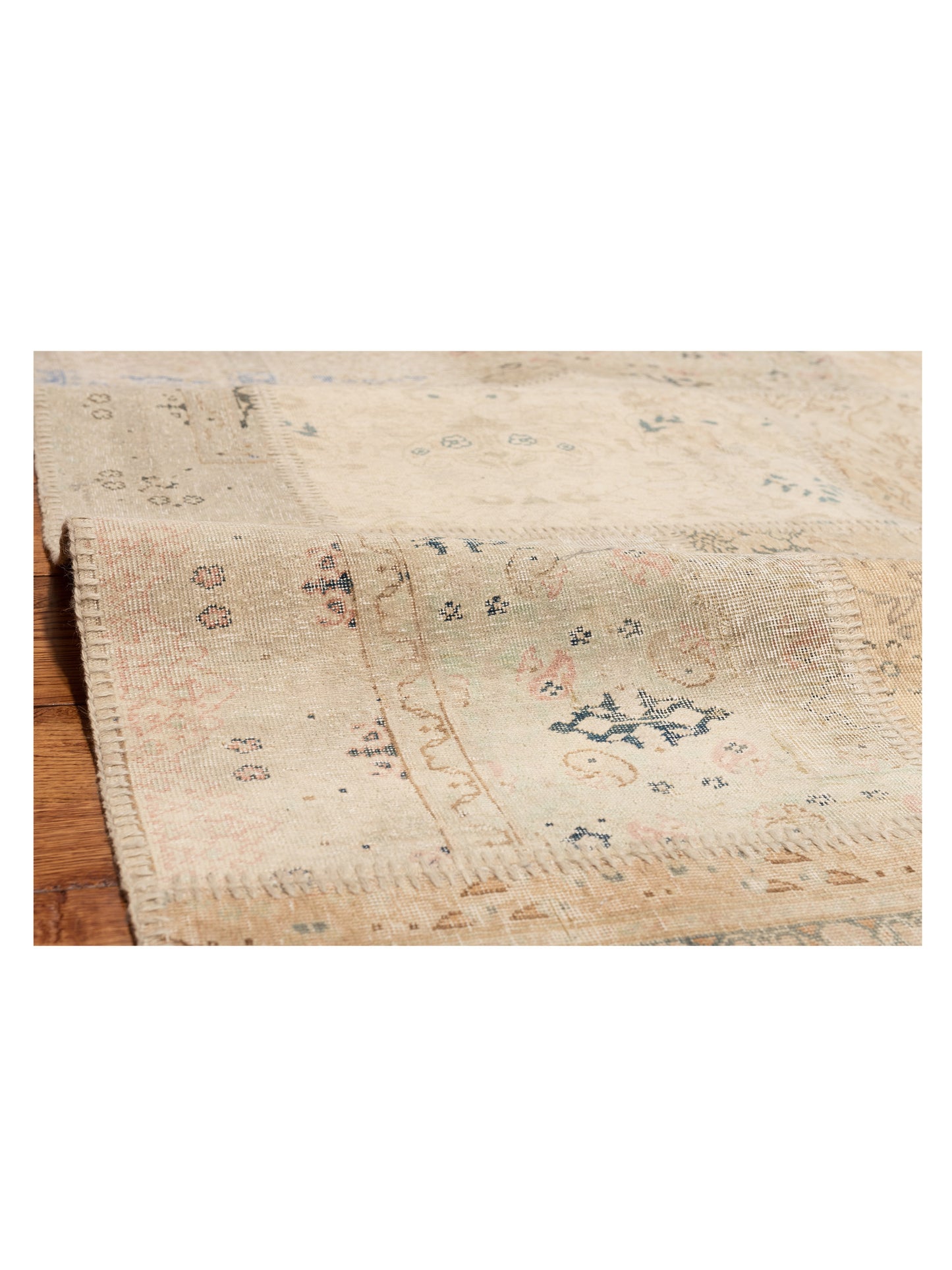 Turkish Vestige Patchwork 147811 Beige Beige 8.1x9.10 Hand Knotted Rug