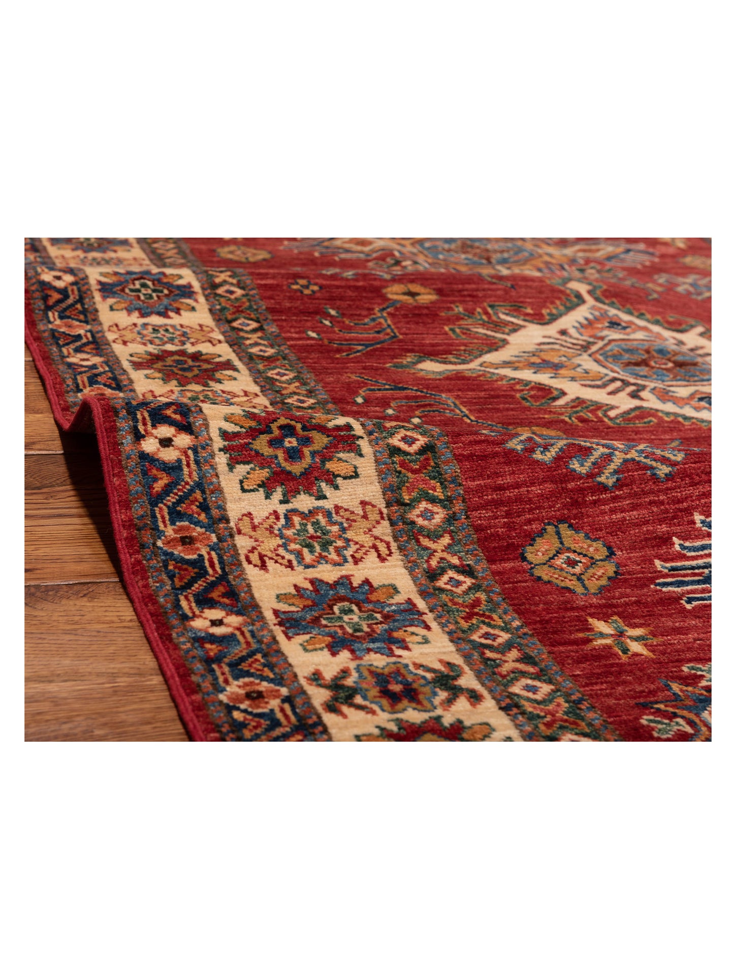 Artisan Kazak 148961 Red Ivory 4.3x6 Hand Knotted Rug