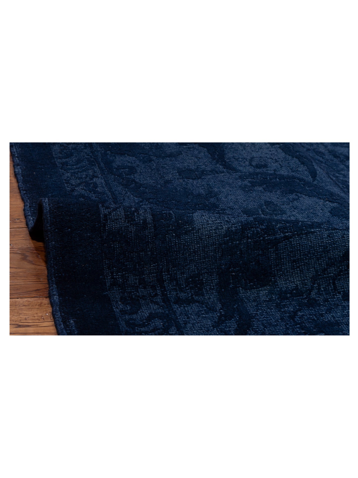 Color Bouquet 113964 Dark Blue Dark Blue 12.1x15.1 Hand Knotted Rug