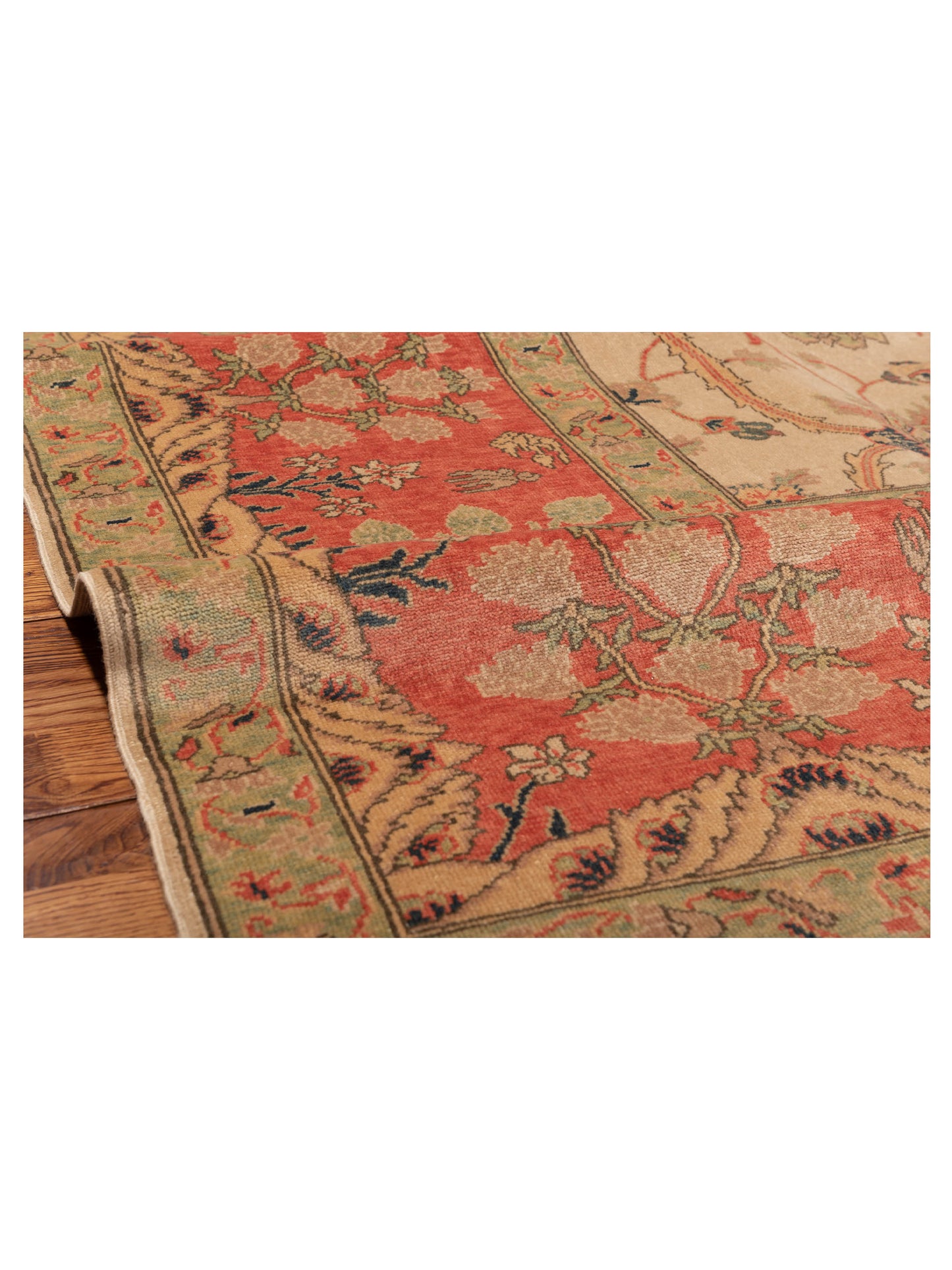 Antique Loom 108031 Ivory Rust 9.4x13 Hand Knotted Rug
