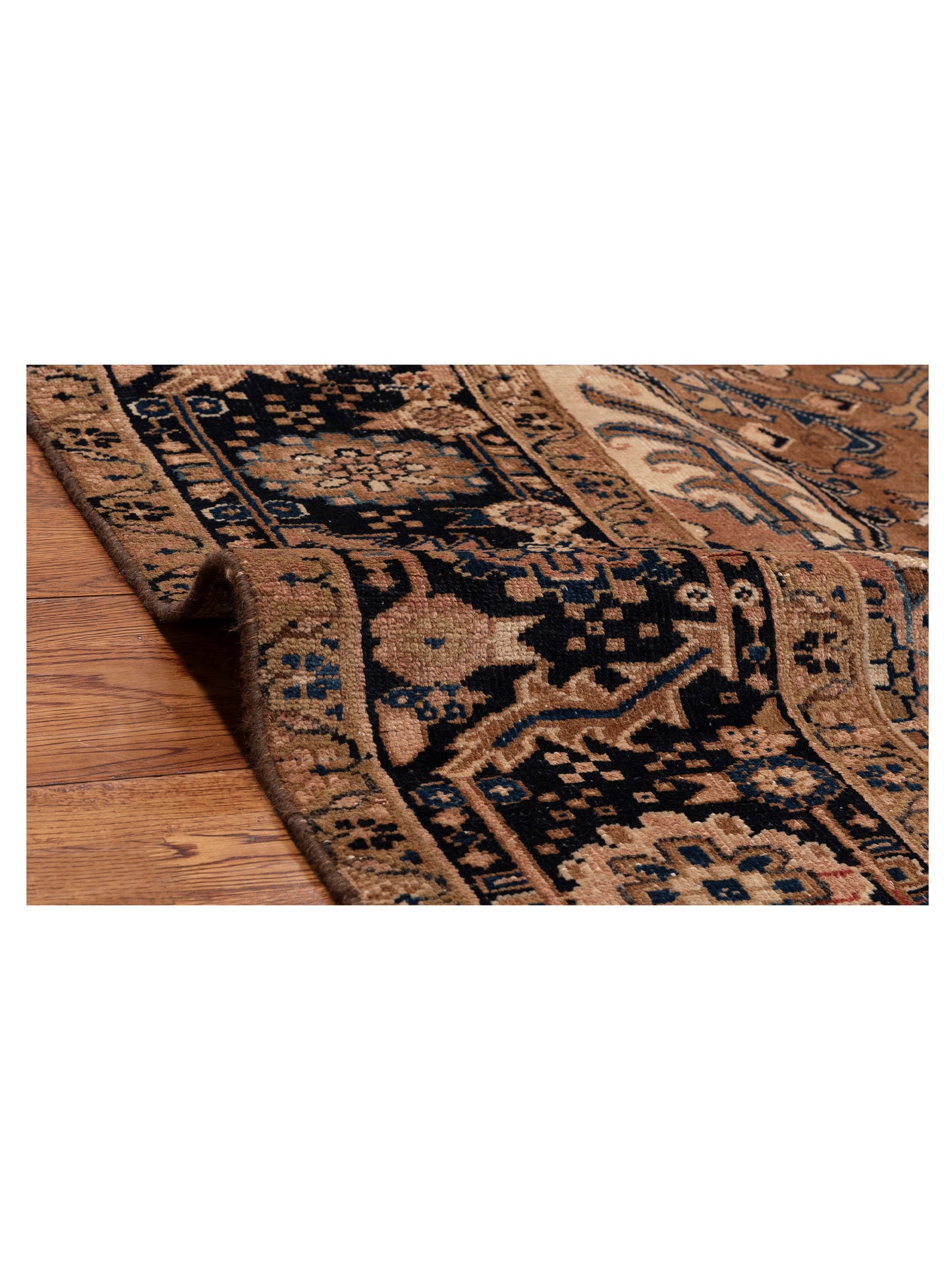 Persian 153626 Brown Navy 9.7x13.2 Hand Knotted Rug