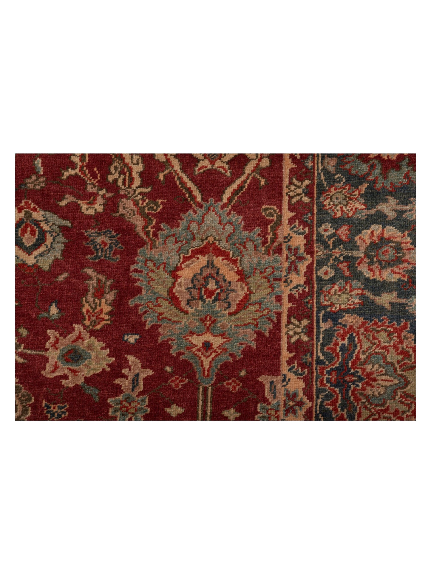 Antique Loom 107998 Red Steel Blue 6.2x9.3 Hand Knotted Rug