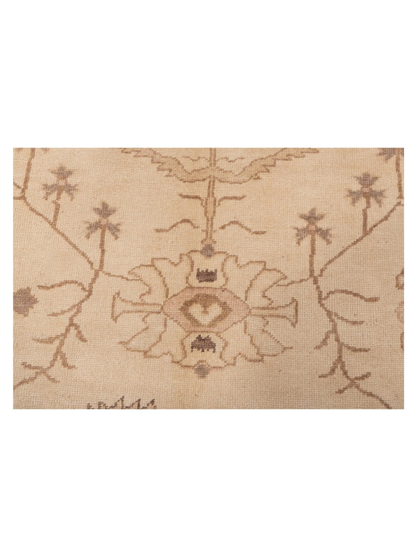 Angora Oushak 108102 Ivory Ivory 12.6x17.4 Hand Knotted Rug