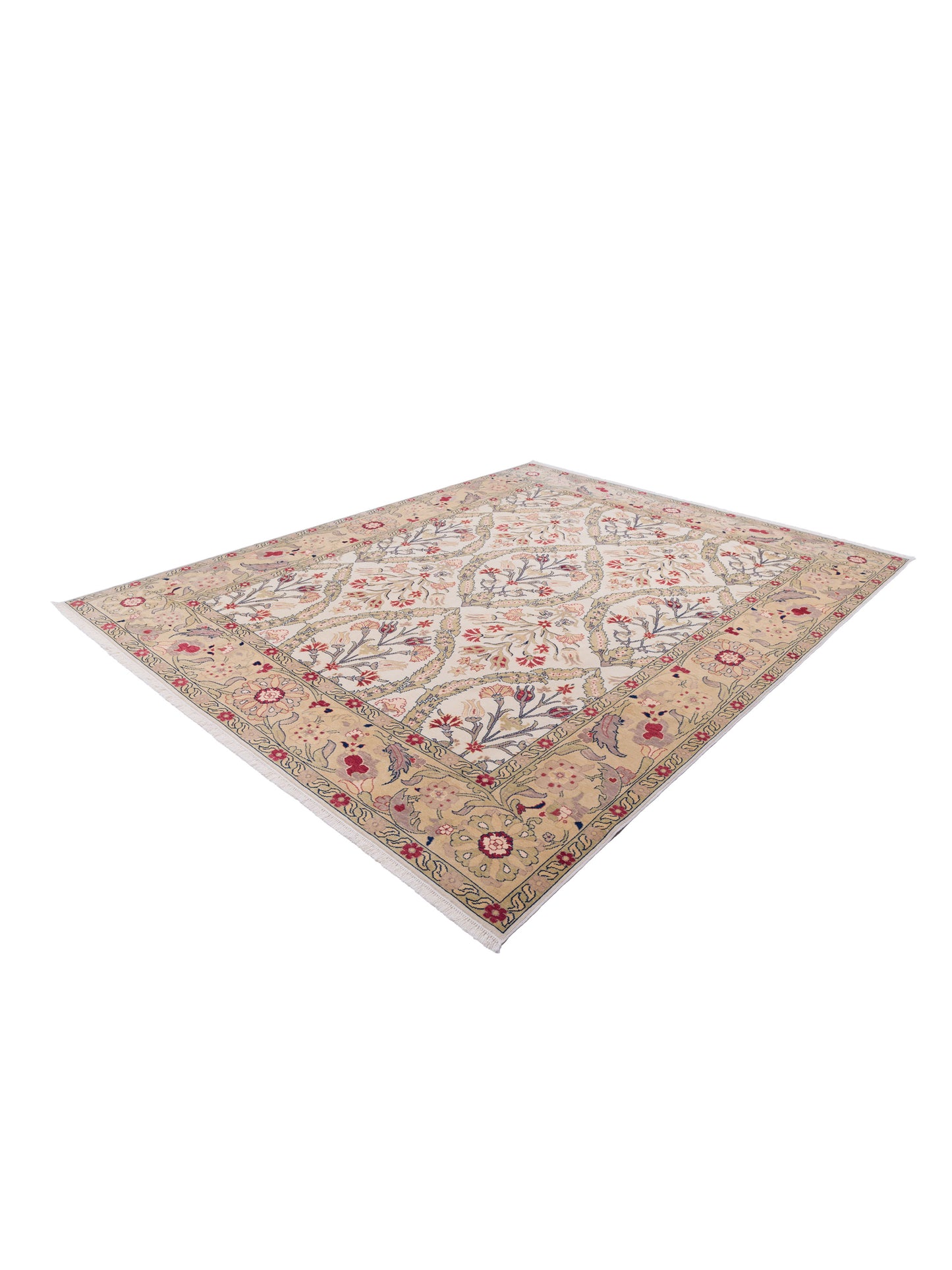 Antique Loom 117185 Ivory Gold 10.7x13.2 Hand Knotted Rug