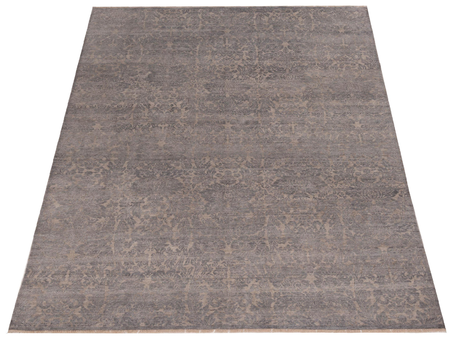 Tibetino 128071 Gray Gray 8.8x11.9 Hand Knotted Rug