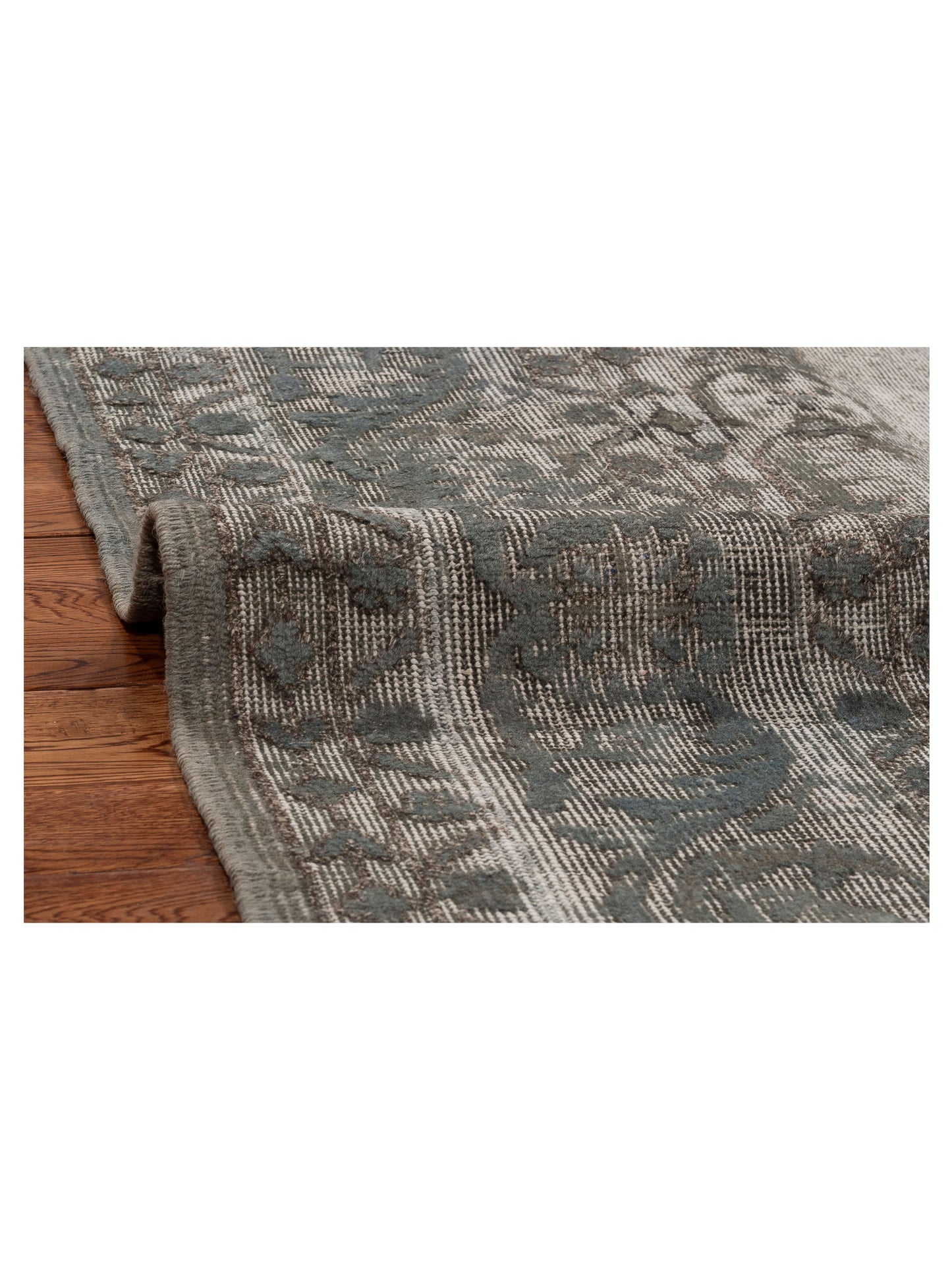 Vintage 117736 Gray Gray 6.11x10.4 Hand Knotted Rug