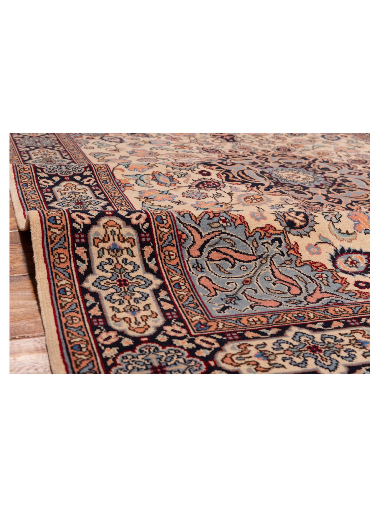 Crown 147776 Ivory Navy 5.1x7.2 Hand Knotted Rug