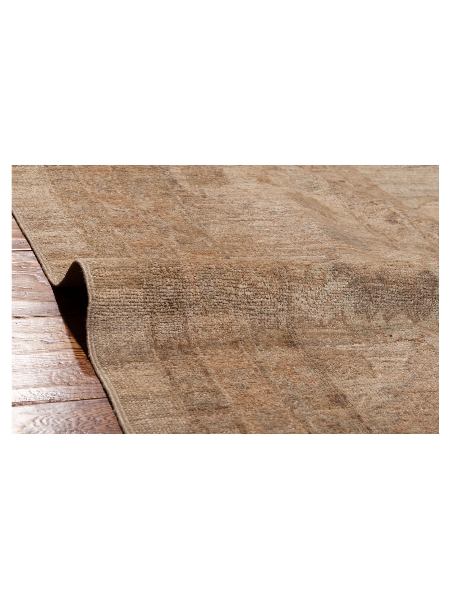 Angora Oushak 128330 Beige Beige 15.5x21 Hand Knotted Rug