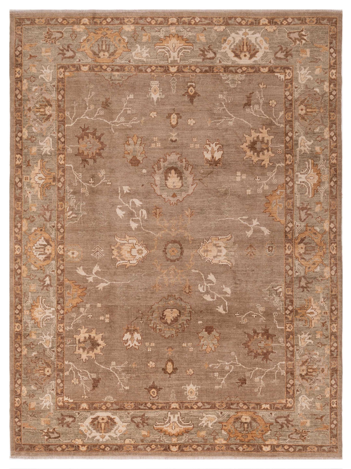 Anadol Angora Oushak Brown Green Traditional