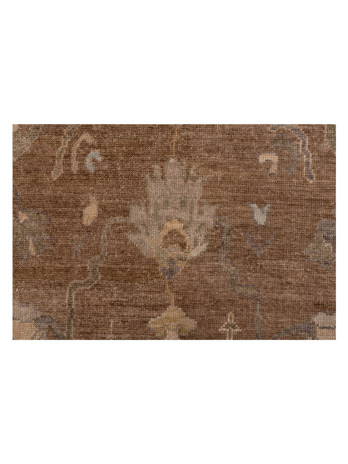 Angora Oushak 120935 Brown Green 6x8.9 Hand Knotted Rug