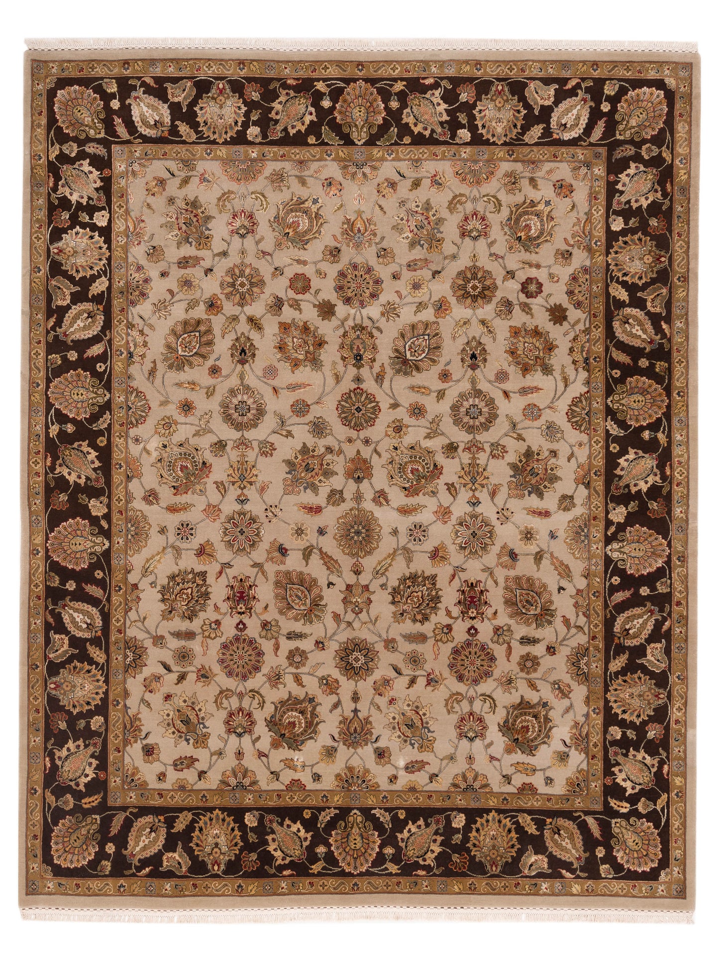 Rajpur Imperial Silk Ivory Brown Traditional