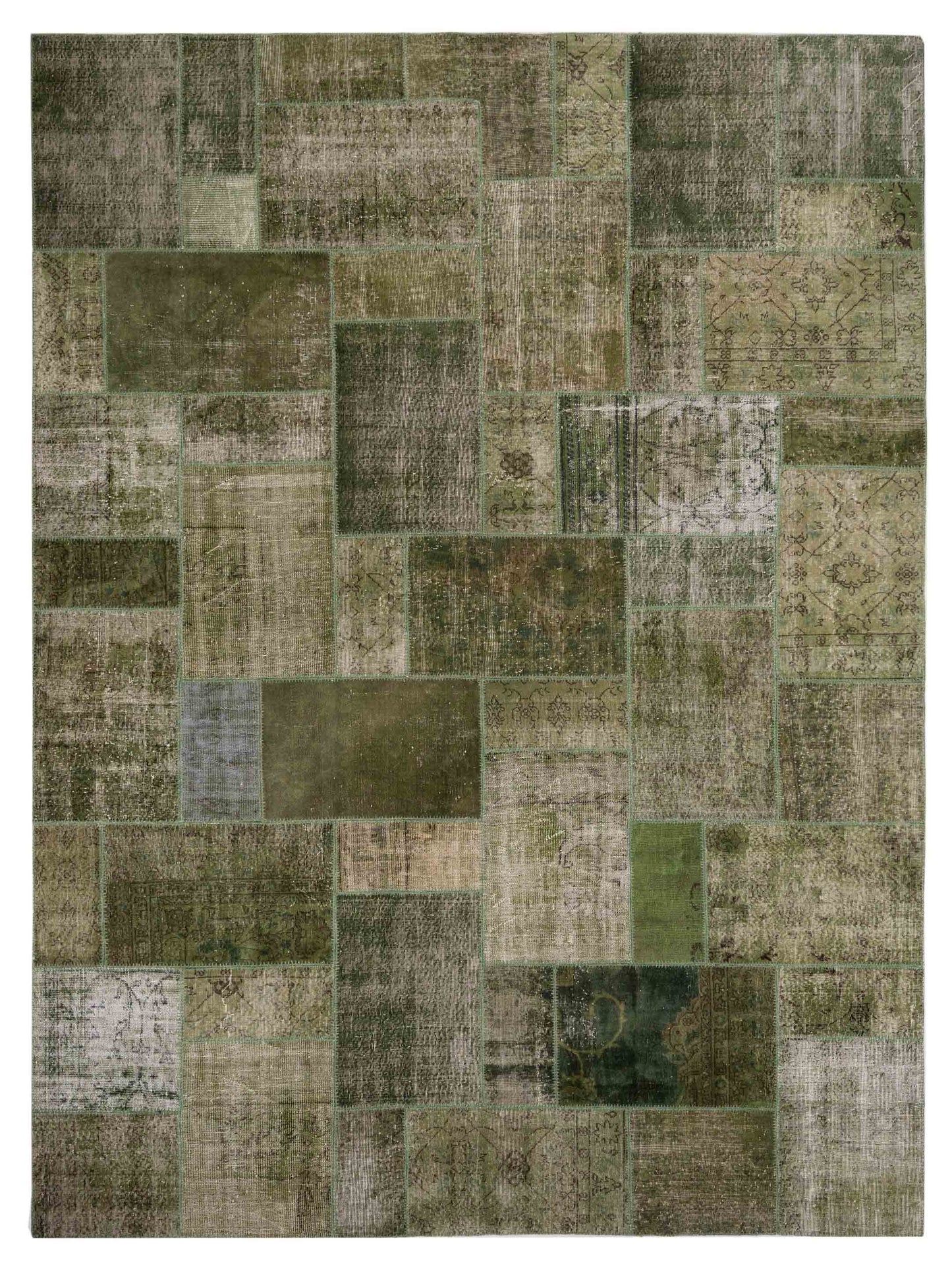 Pasha Turkish Vestige Patchwork Green Contemporary