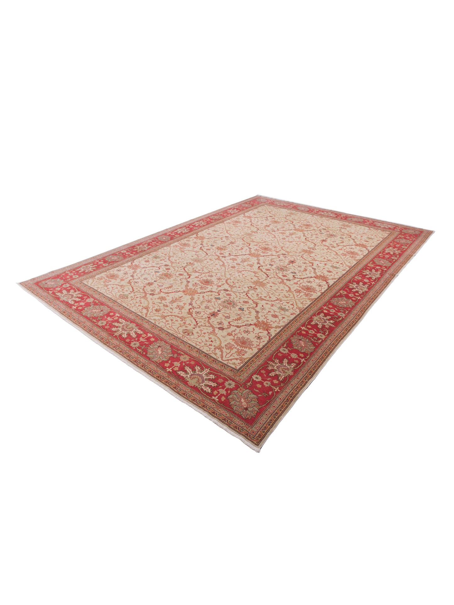 Antique Loom 108053 Ivory Rust 10.5x14.4 Hand Knotted Rug