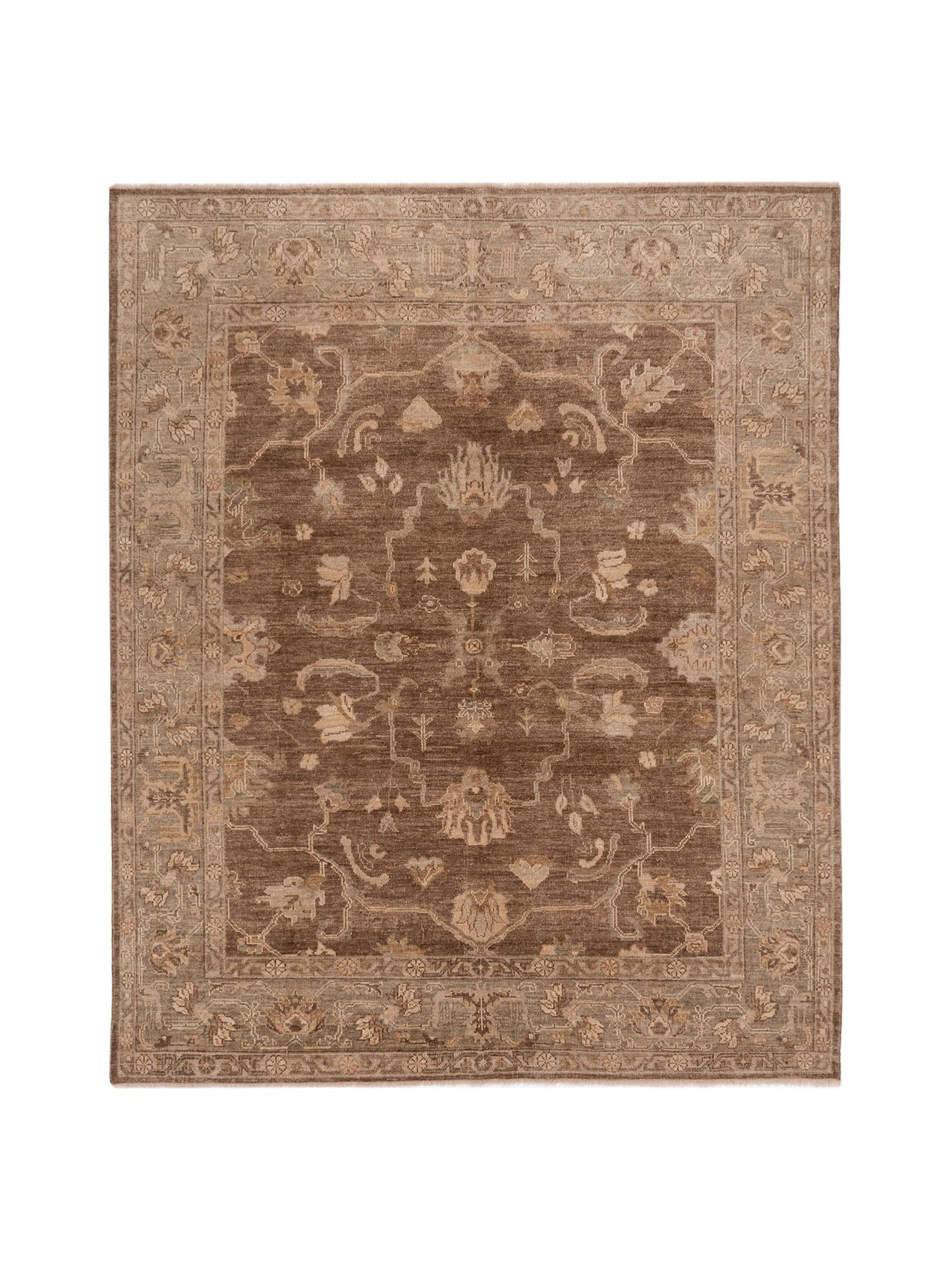 Anadol Angora Oushak Brown Green Traditional